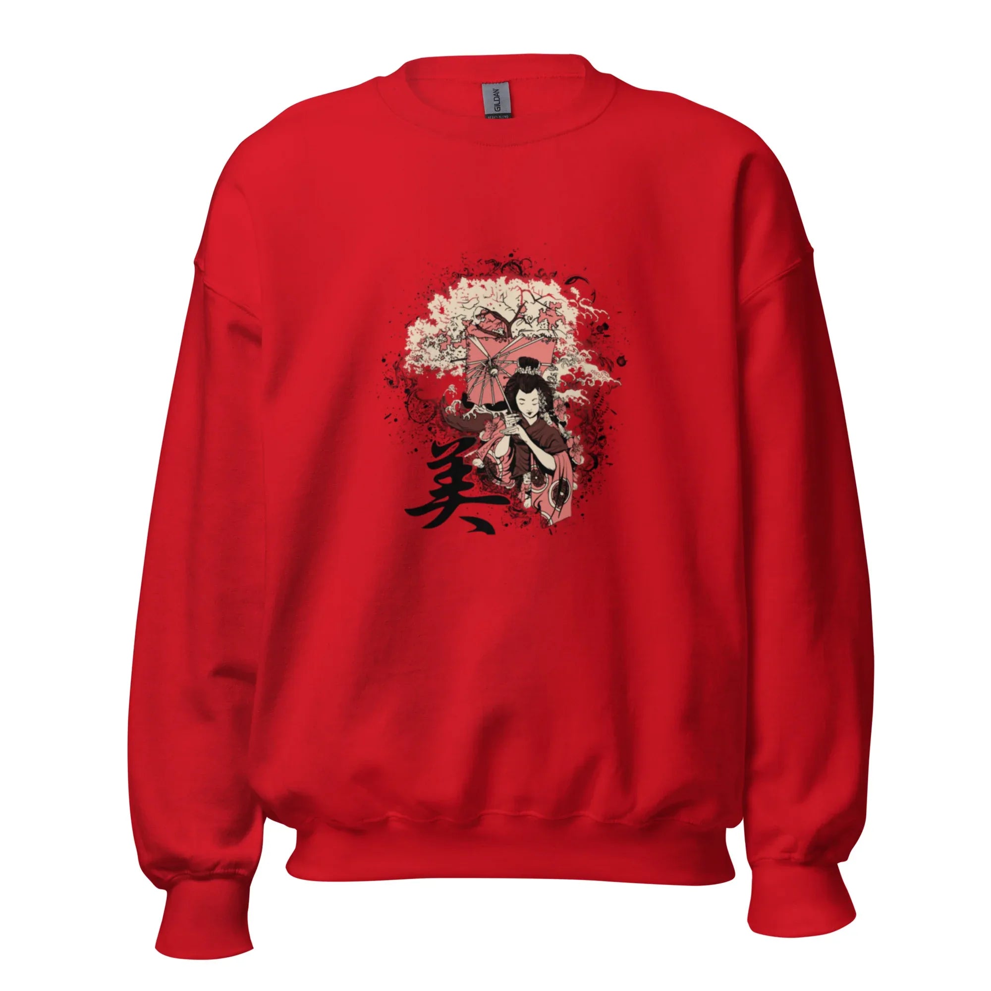 JAPANESE BEAUTY women’s sweatshirt - Red / S - Printoo Shop - 2148035_5442