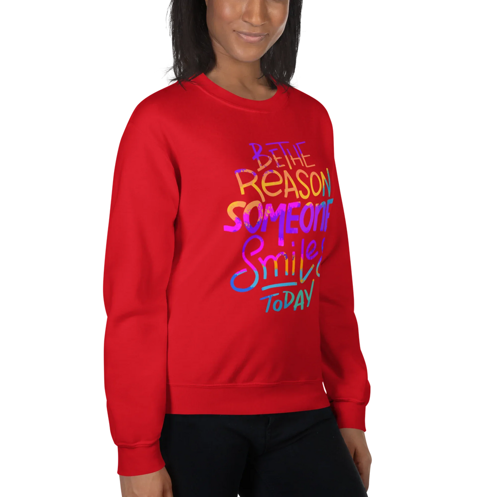 SMILE REASON women’s sweatshirt - Red / S - Printoo Shop - 9484834_5442