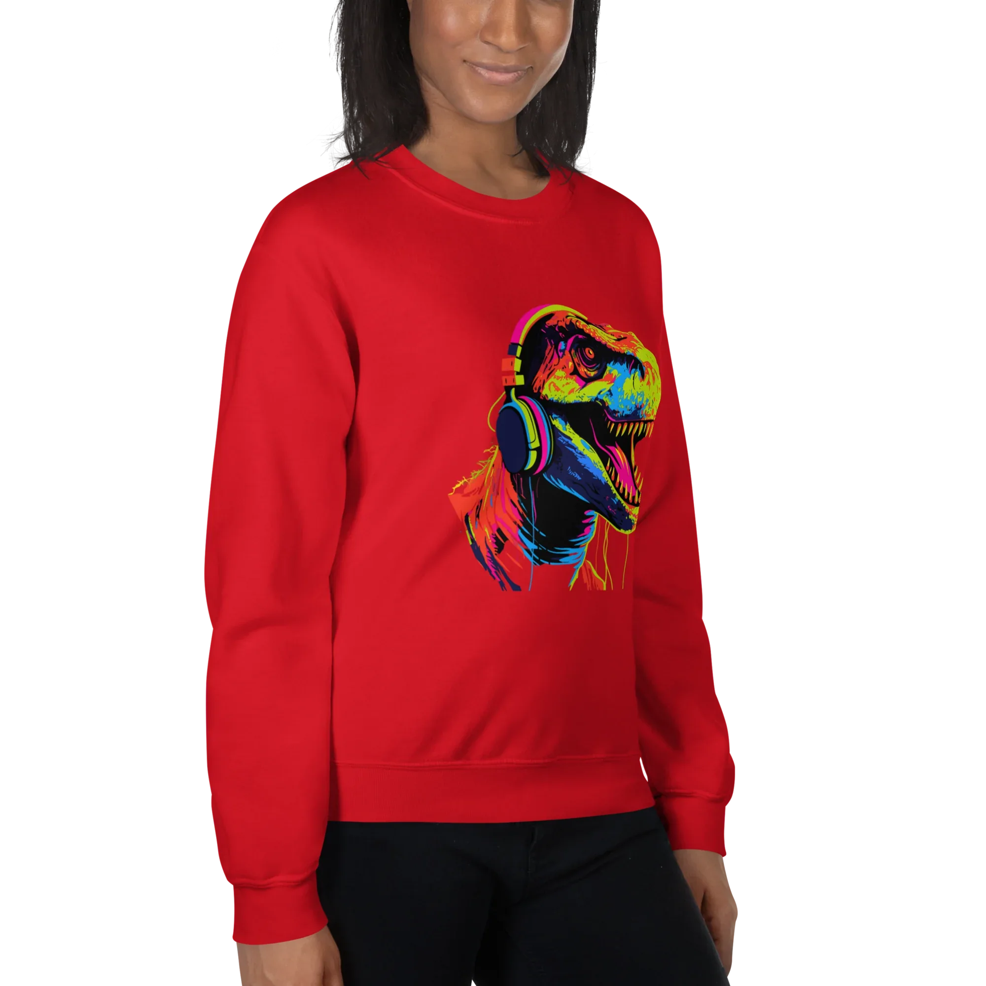 NEON REX women’s sweatshirt - Red / S - Printoo Shop - 5554406_5442