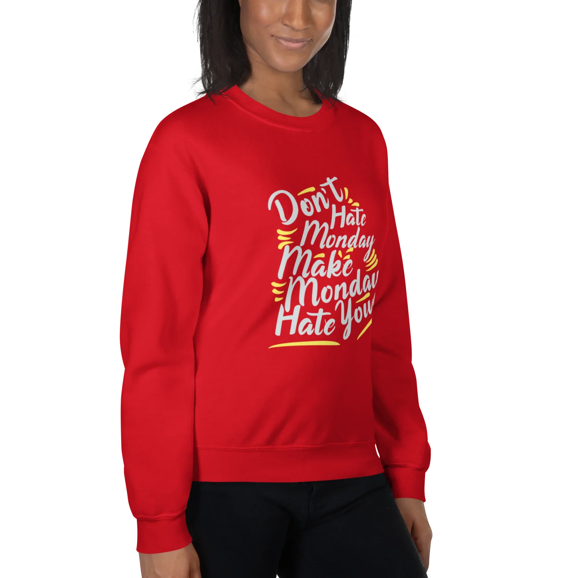 MONDAY REBEL women’s sweatshirt - Red / S - Printoo Shop - 8572608_5442