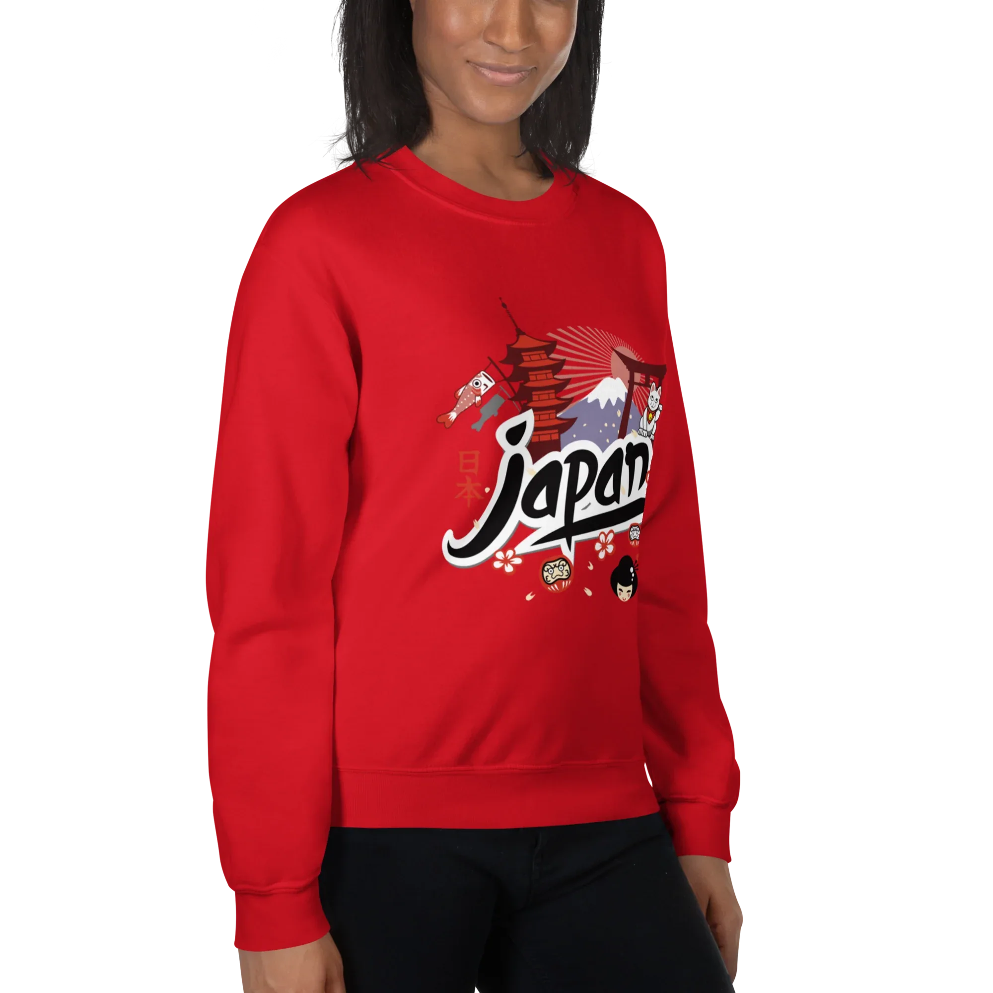 JAPAN HERITAGE ART women’s sweatshirt - Red / S - Printoo Shop - 8859988_5442