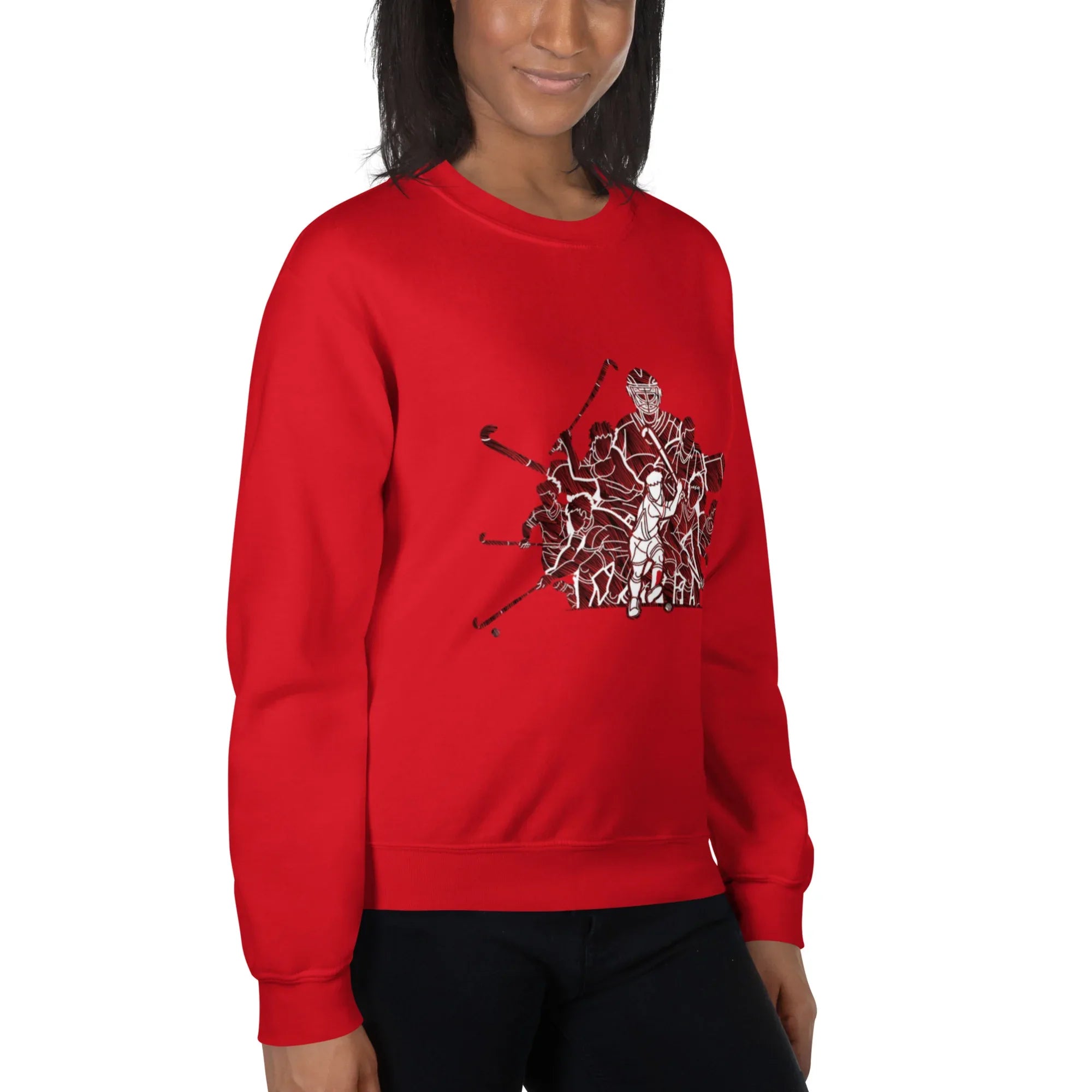 HOCKEY TEAM SPIRIT women’s sweatshirt - Red / S - Printoo Shop - 1507509_5442