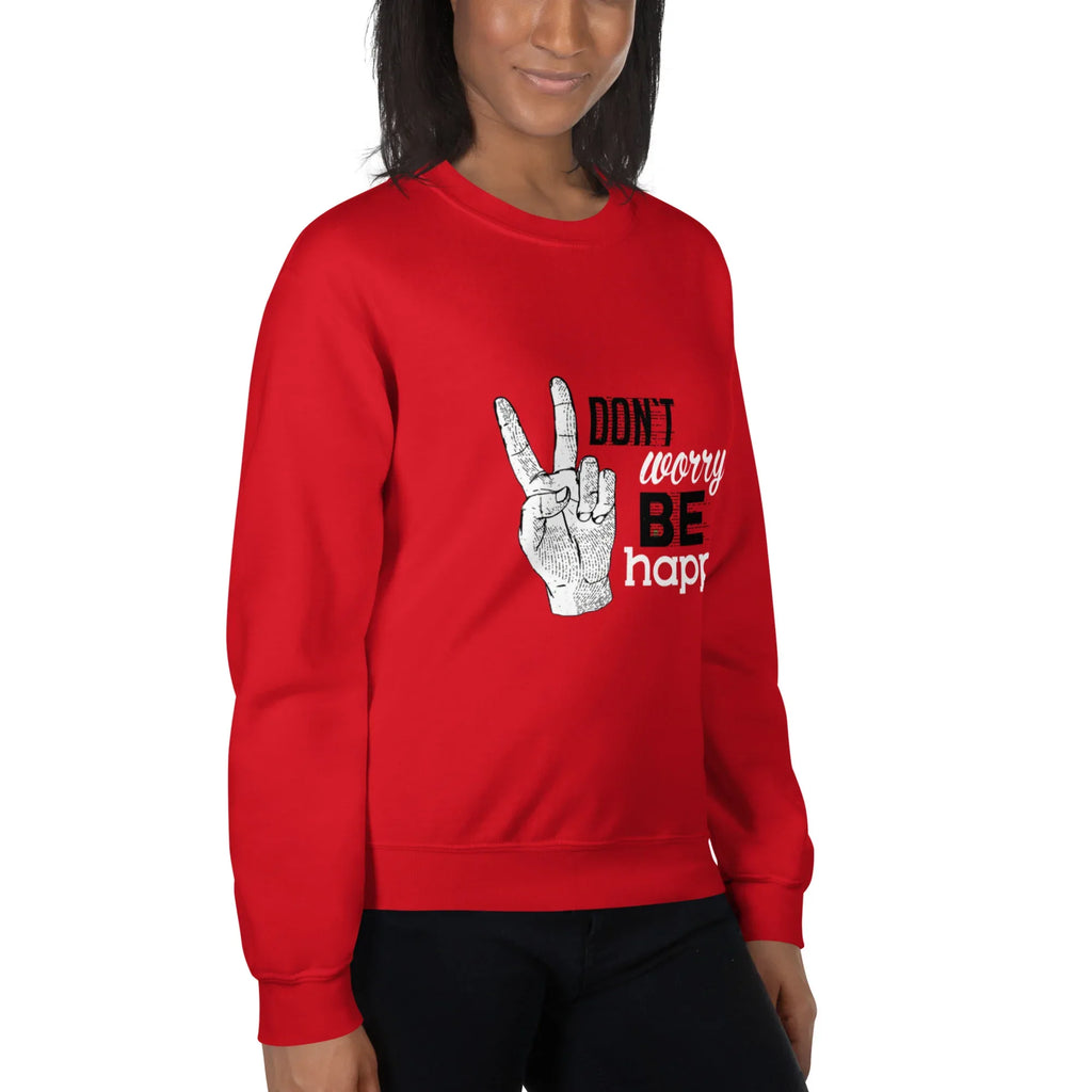 POSITIVE VIBES PEACE women’s sweatshirt - Red / S - Printoo Shop - 4059920_5442