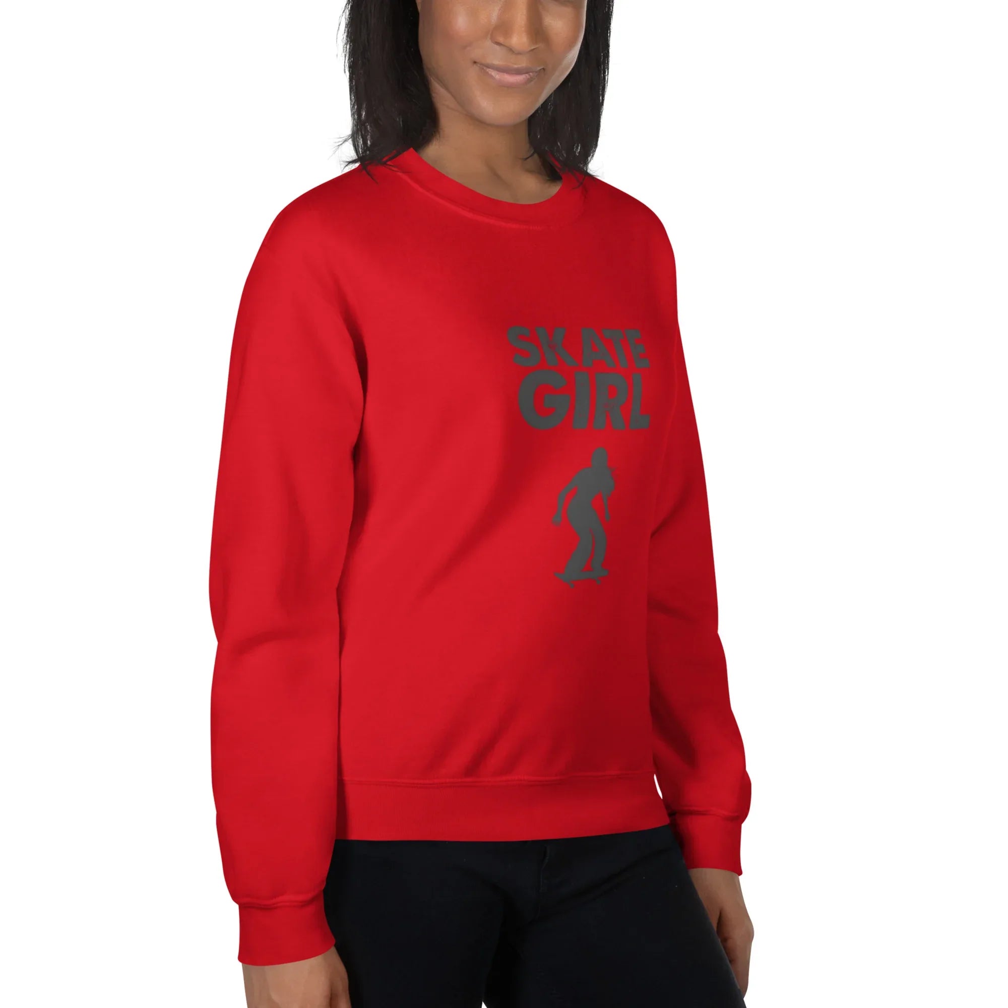 SKATE GIRL ADRENALINE women’s sweatshirt - Red / S - Printoo Shop - 3539263_5442