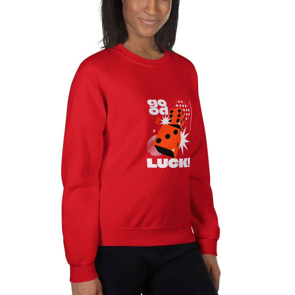 GOOD LUCK DICE women’s sweatshirt - Red / S - Printoo Shop - 6843120_5442