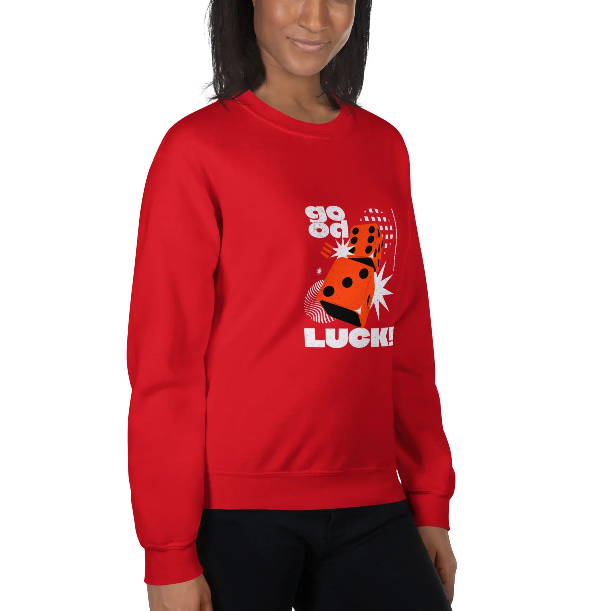 GOOD LUCK DICE women’s sweatshirt - Red / S - Printoo Shop - 6843120_5442