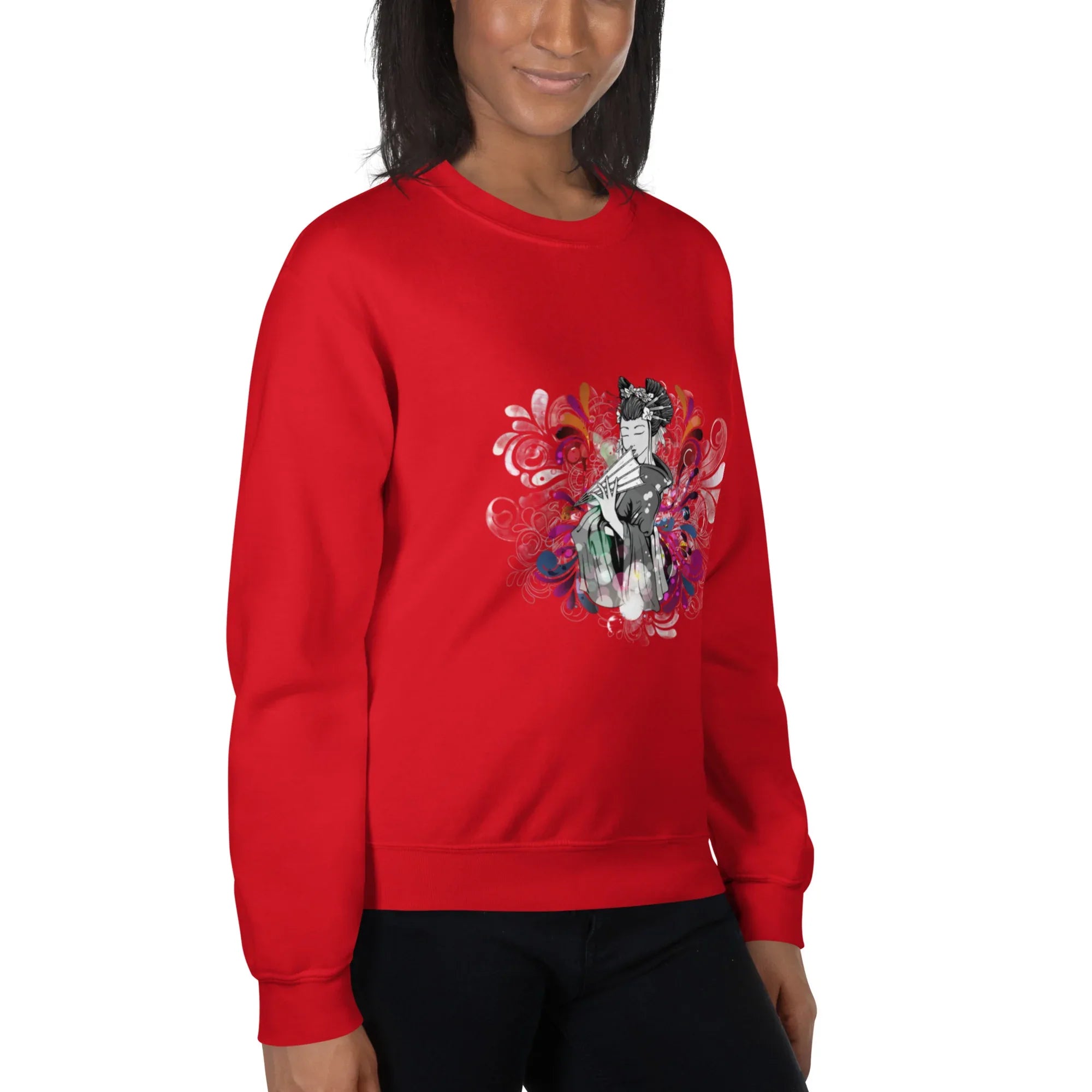 ARTISTIC GEISHA women’s sweatshirt - Red / S - Printoo Shop - 4216301_5442
