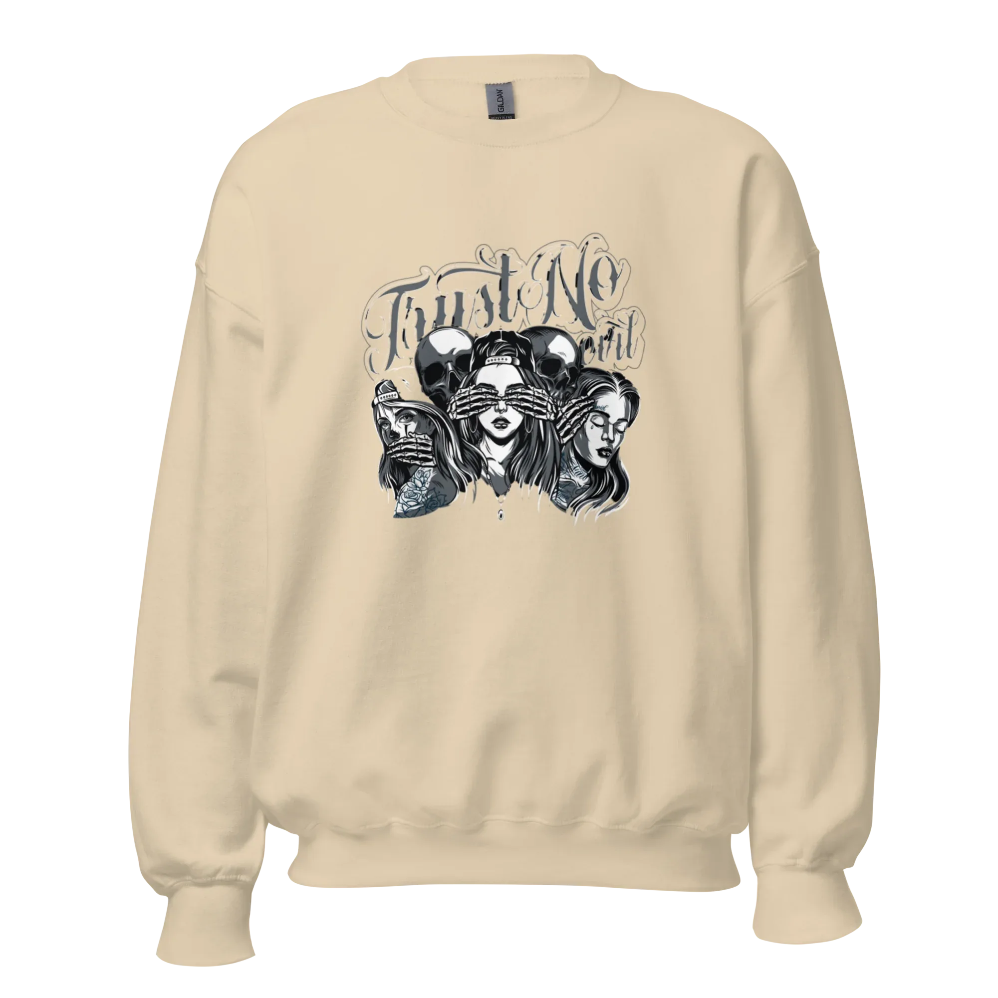 TRUST NO GIRL férfi pulóver - Fekete / S - Printoo Shop - 2506226_5434