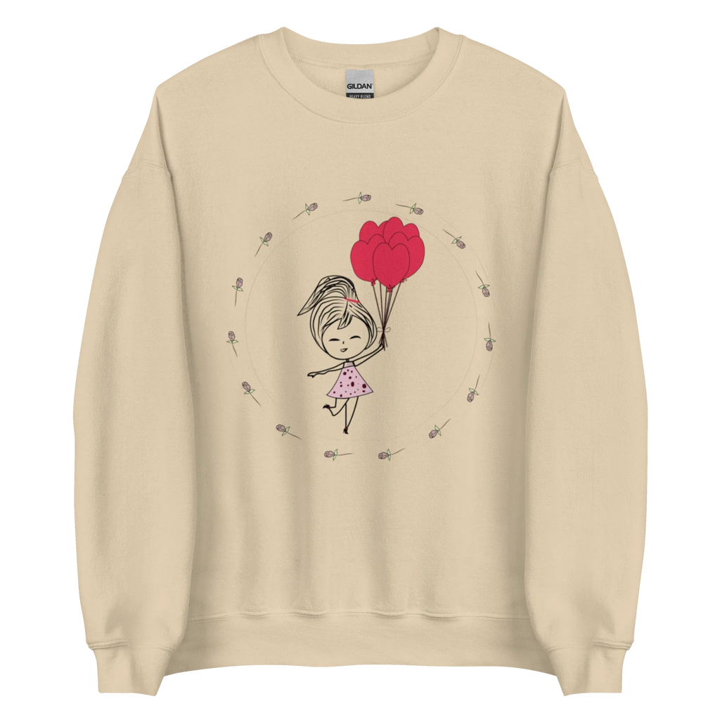 HEART BALLOONS women’s sweatshirt - Carolina Blue / S - Printoo Shop - 8002349_20594