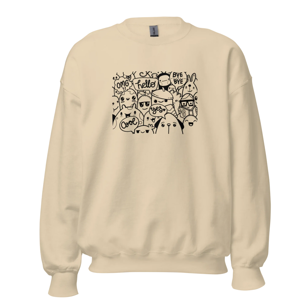 DOODLE VIBES women’s sweatshirt - Red / S - Printoo Shop - 4139913_5442