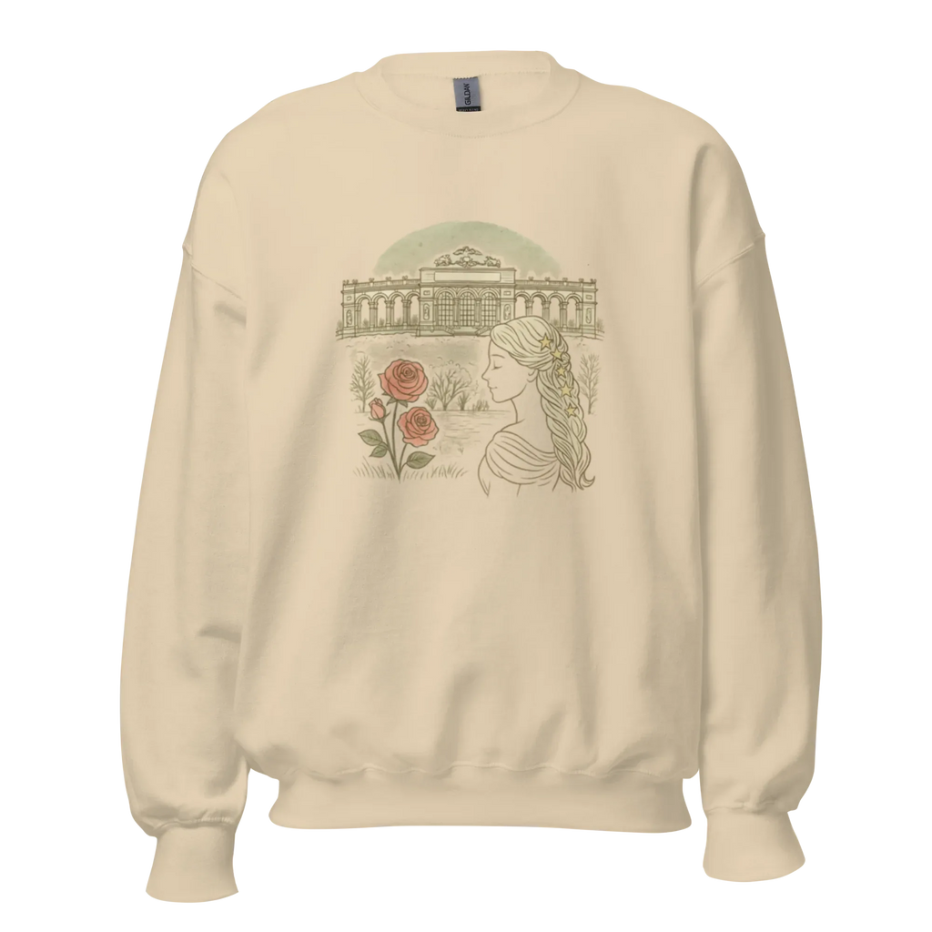 PALACE ROSES women’s sweatshirt - Sand / S - Printoo Shop - 9467987_16876