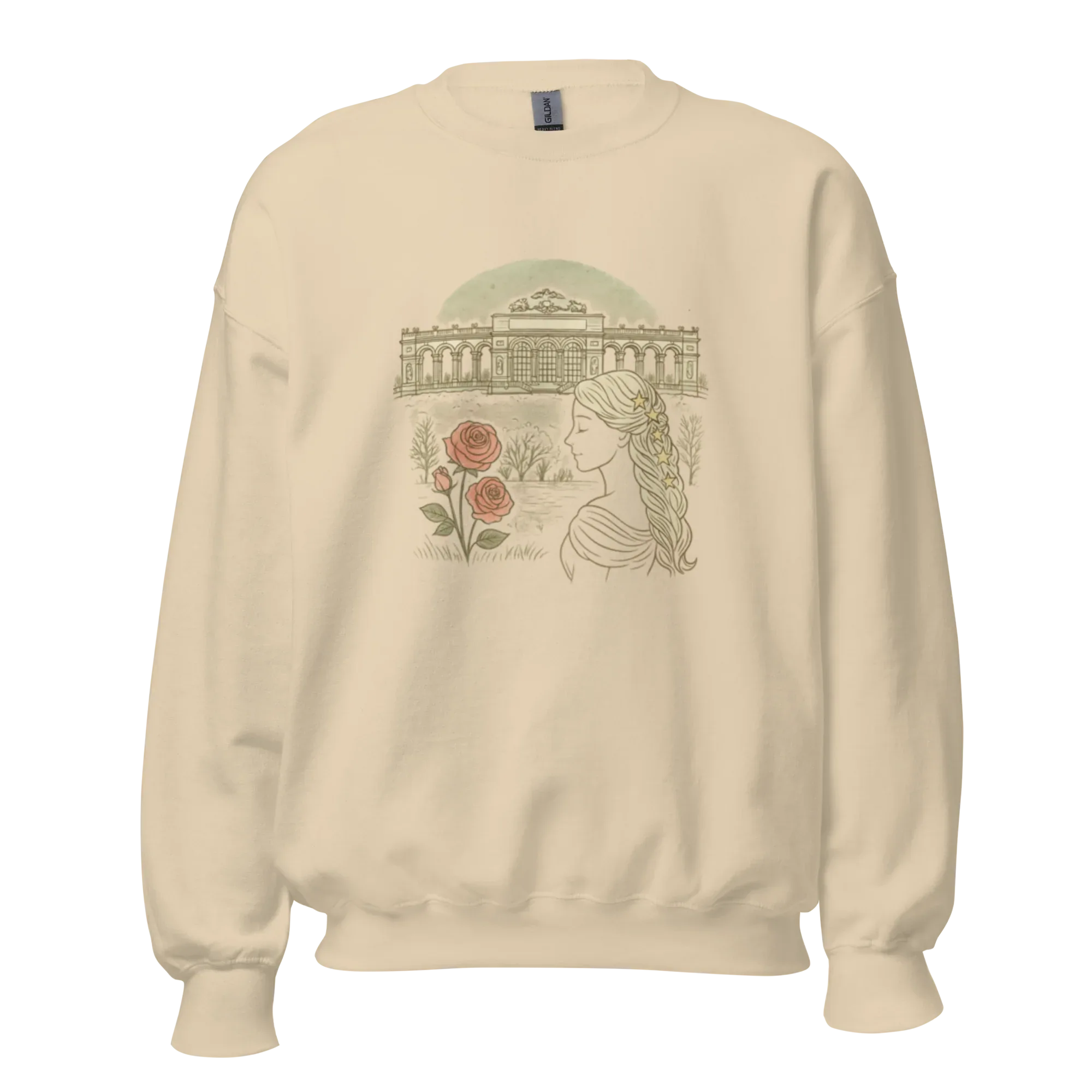 PALACE ROSES women’s sweatshirt - Sand / S - Printoo Shop - 9467987_16876