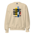 NEVER GIVE UP women’s sweatshirt - Sand / S - Printoo Shop - 5061087_16876