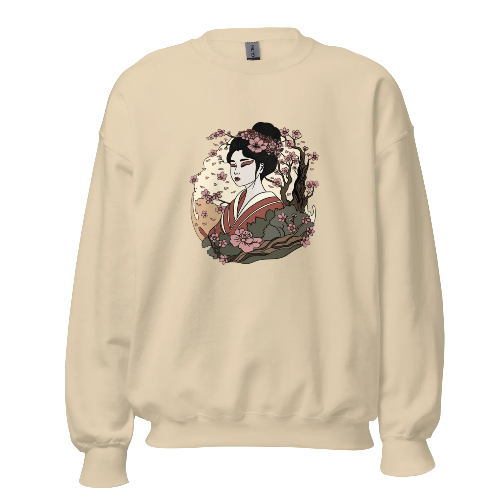 ELEGANT GEISHA ART women’s sweatshirt - Red / S - Printoo Shop - 3706938_5442