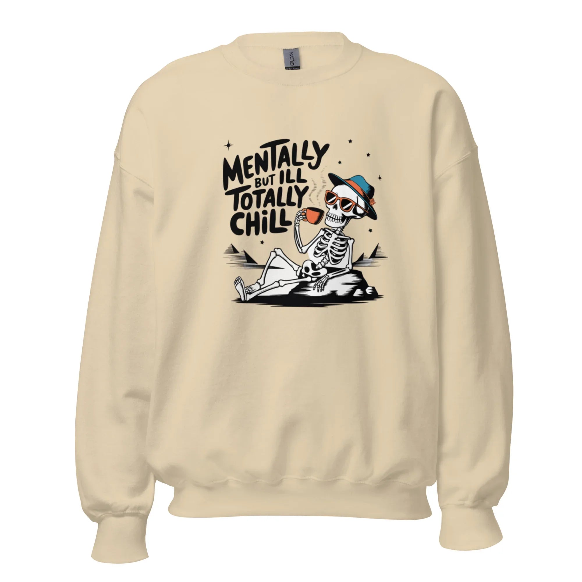 TOTALLY CHILL SKELETON women’s sweatshirt - Red / S - Printoo Shop - 8250383_5442