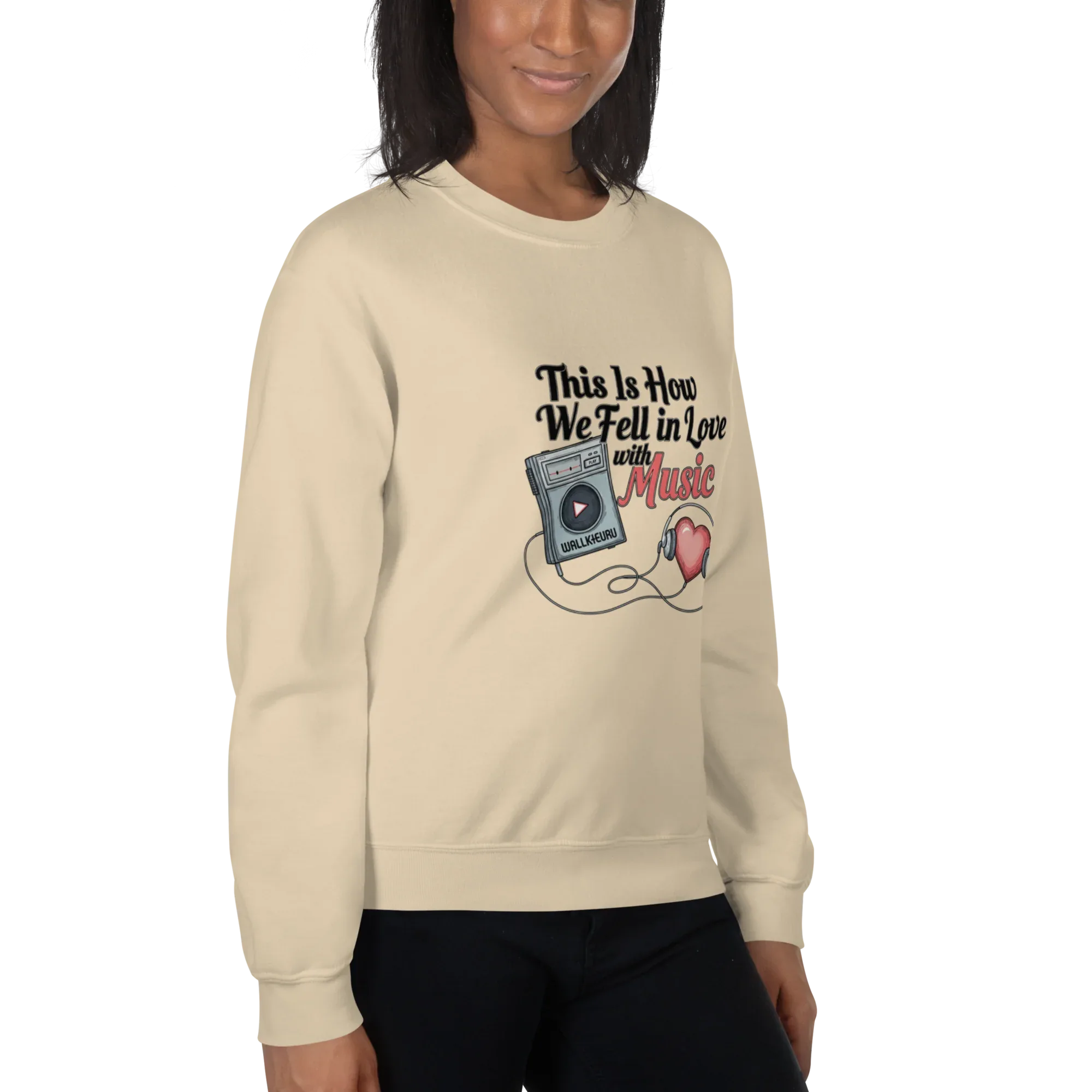 Cassette Love women’s sweatshirt - Carolina Blue / S - Printoo Shop - 4976005_20594