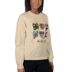 HIPSTER CATS women’s sweatshirt - Red / S - Printoo Shop - 7466621_5442