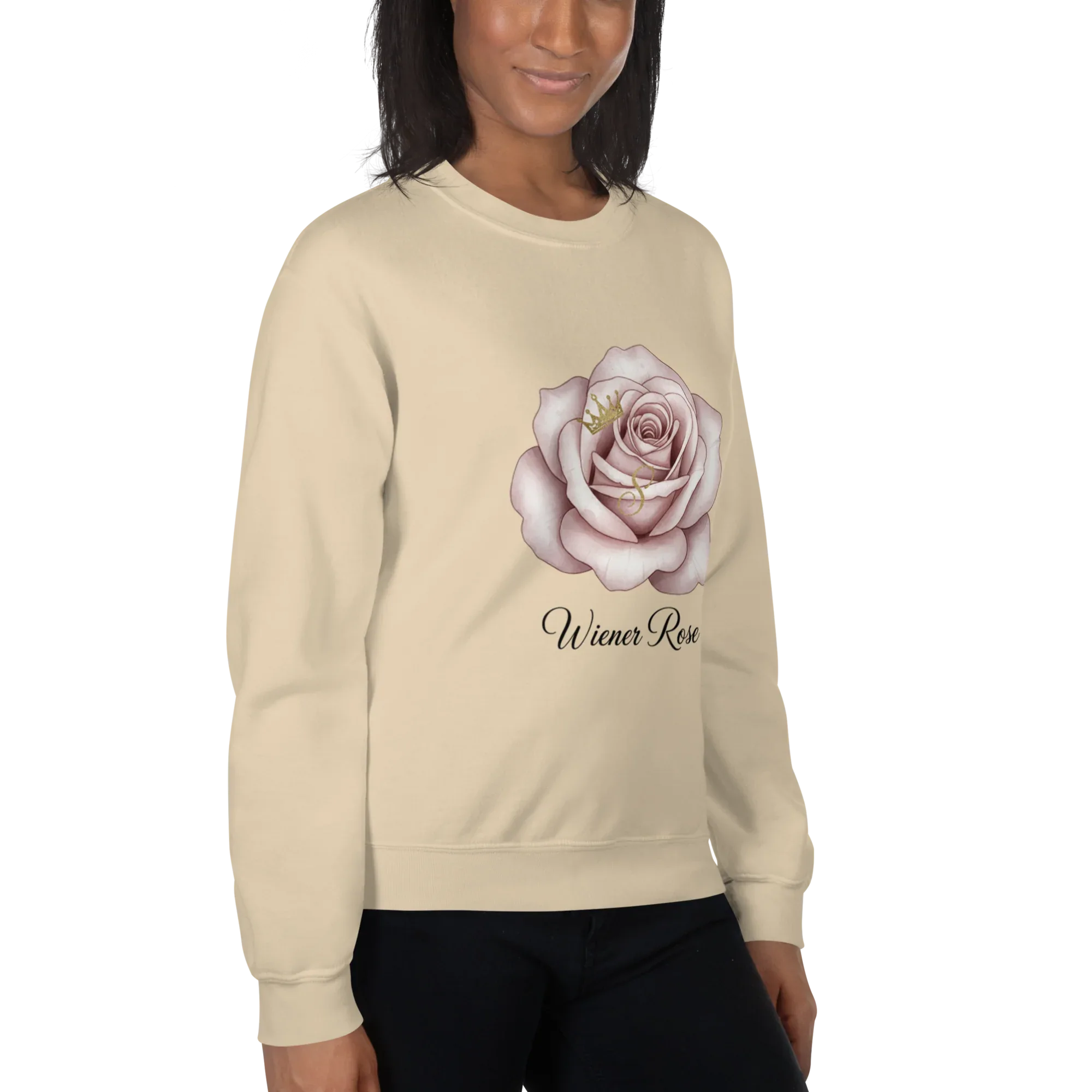 WIENER ROSE women’s sweatshirt - Military Green / S - Printoo Shop - 3120134_13005