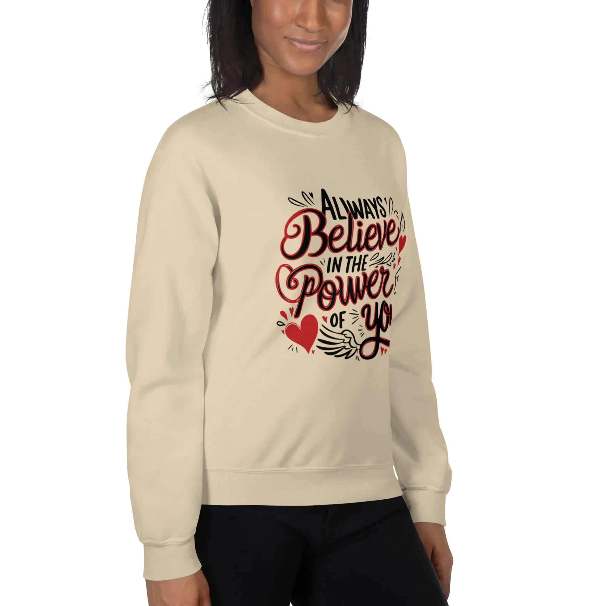 INNER POWER women’s sweatshirt - Military Green / S - Printoo Shop - 2071741_13005