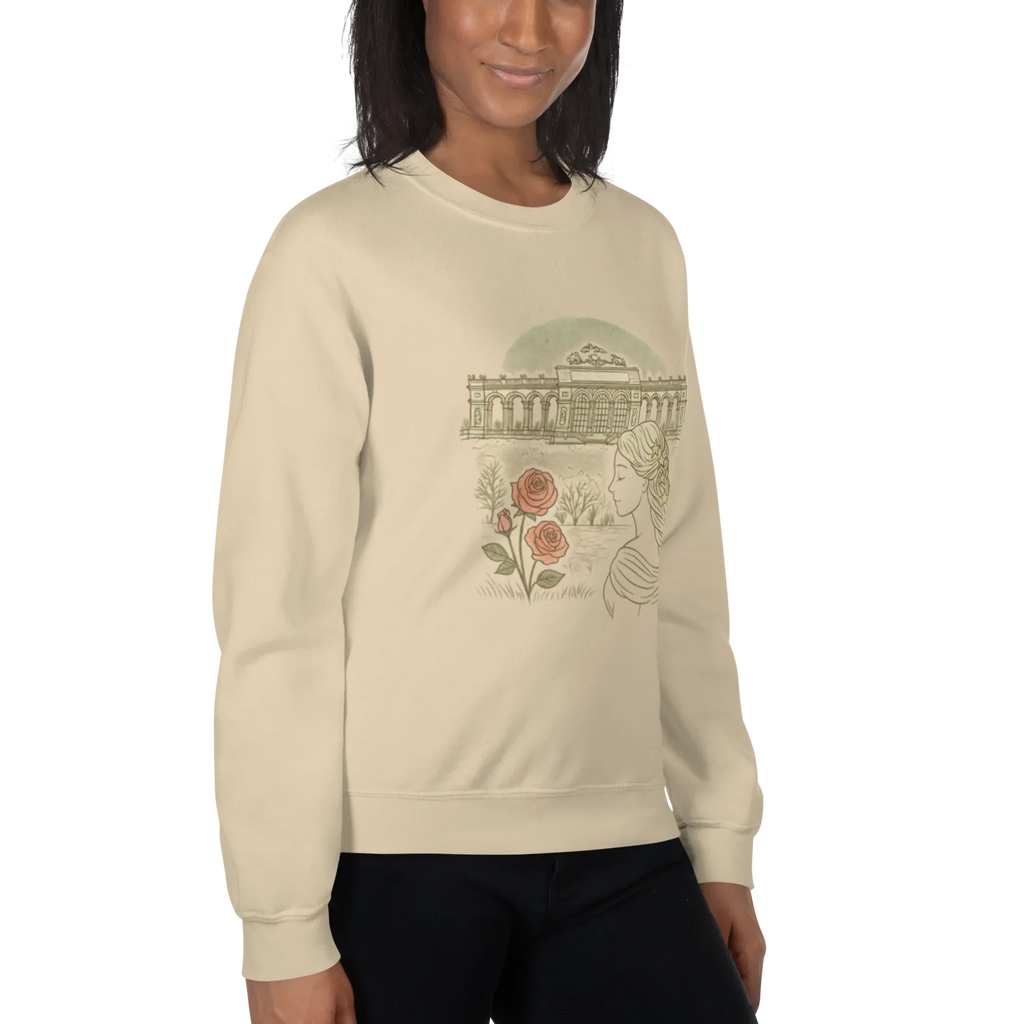 PALACE ROSES women’s sweatshirt - Sand / S - Printoo Shop - 9467987_16876
