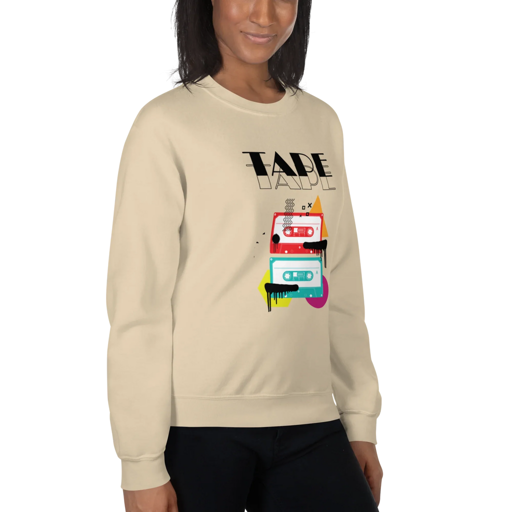 RETRO VIBE TAPE ART women’s sweatshirt - Orange / S - Printoo Shop - 7415330_22650