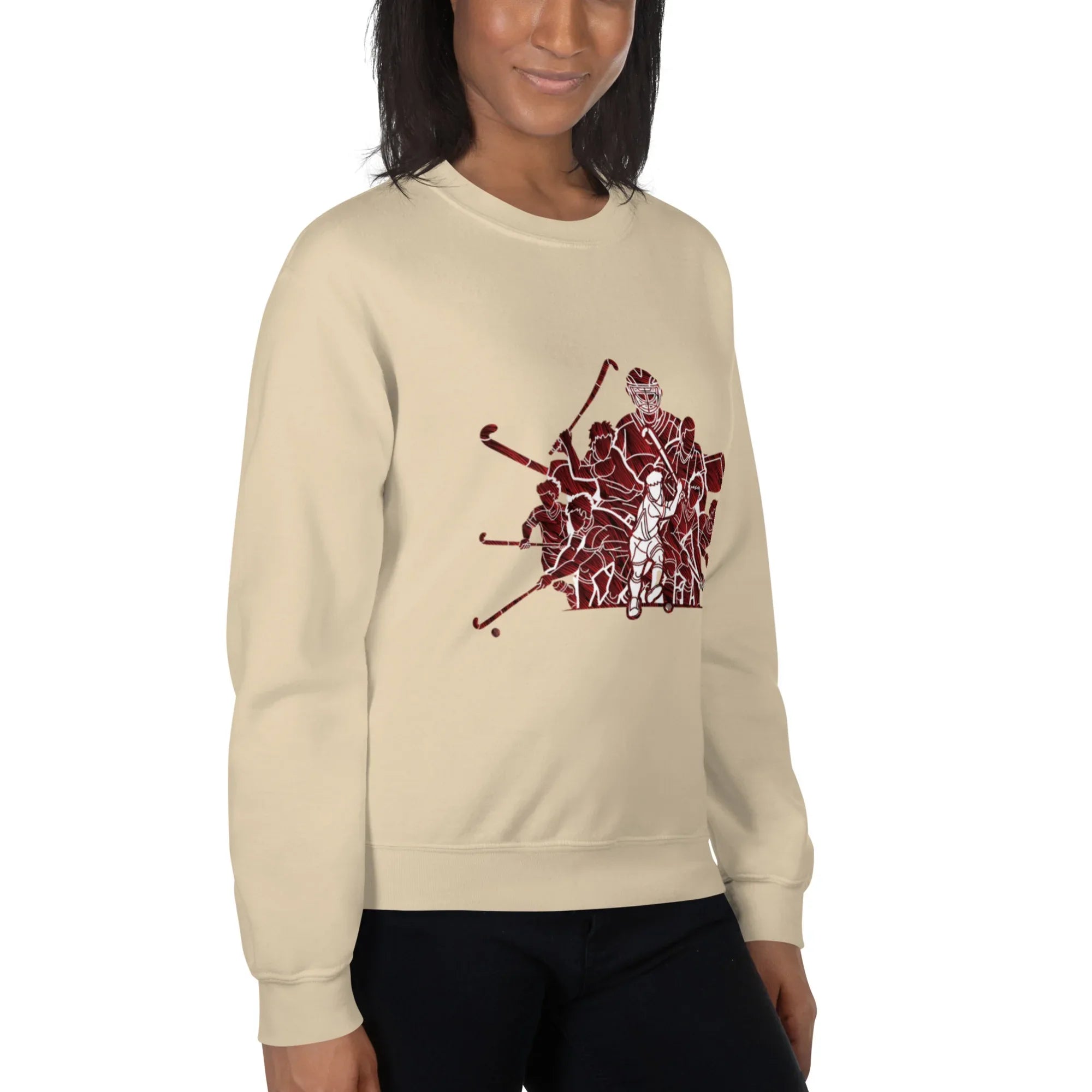 HOCKEY TEAM SPIRIT women’s sweatshirt - Red / S - Printoo Shop - 1507509_5442