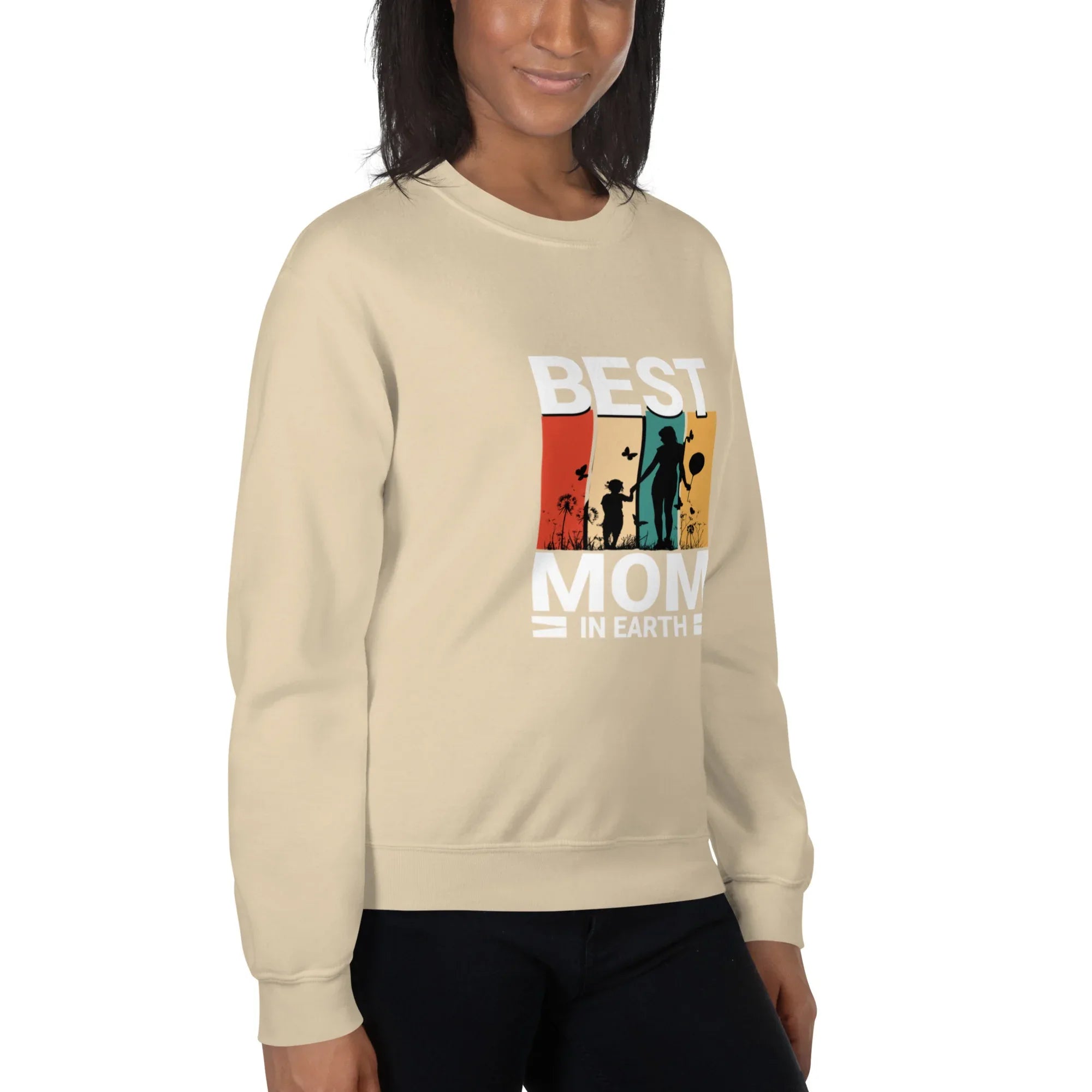 BEST MOM IN EARTH women’s sweatshirt - Red / S - Printoo Shop - 2027381_5442