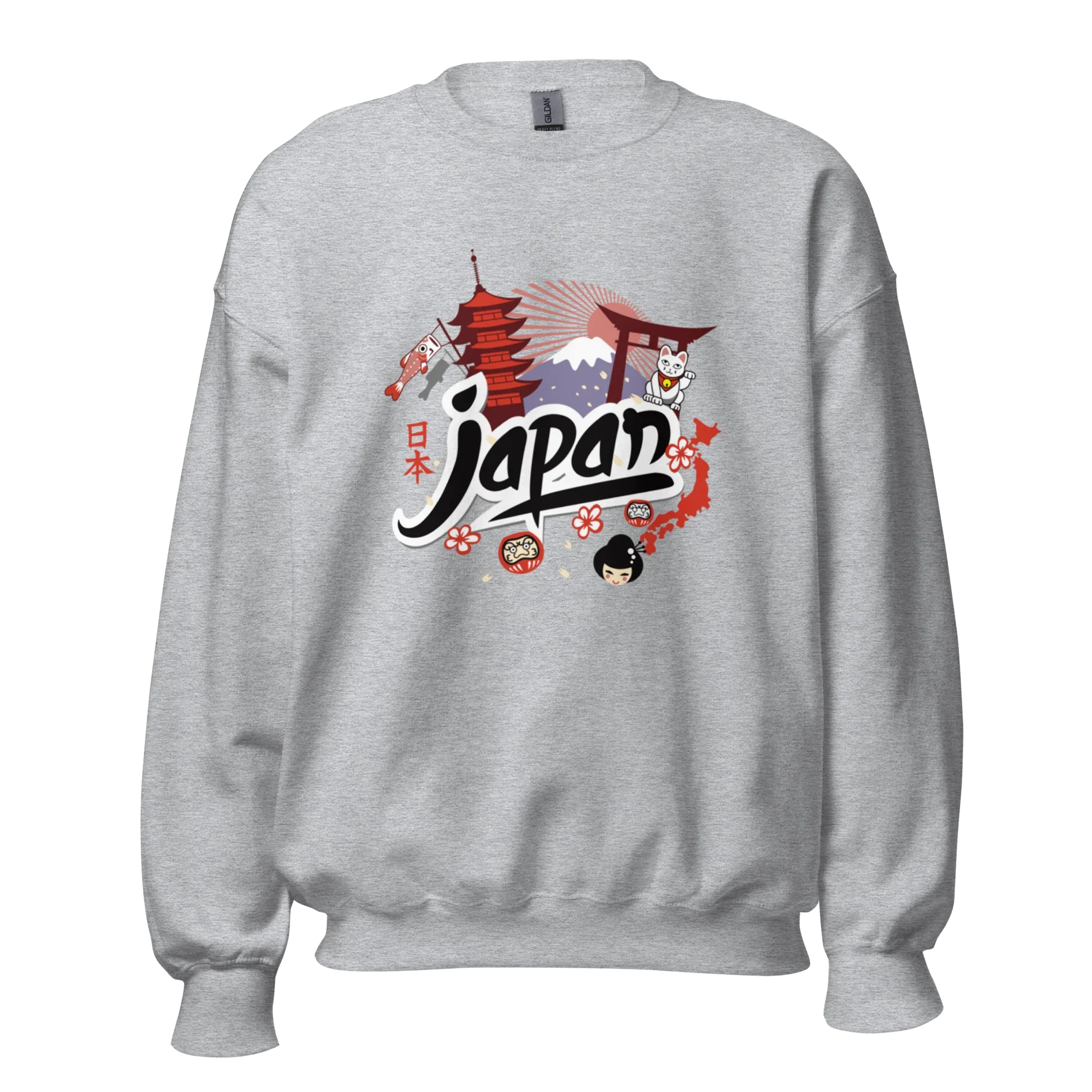 JAPAN HERITAGE ART women’s sweatshirt - Red / S - Printoo Shop - 8859988_5442
