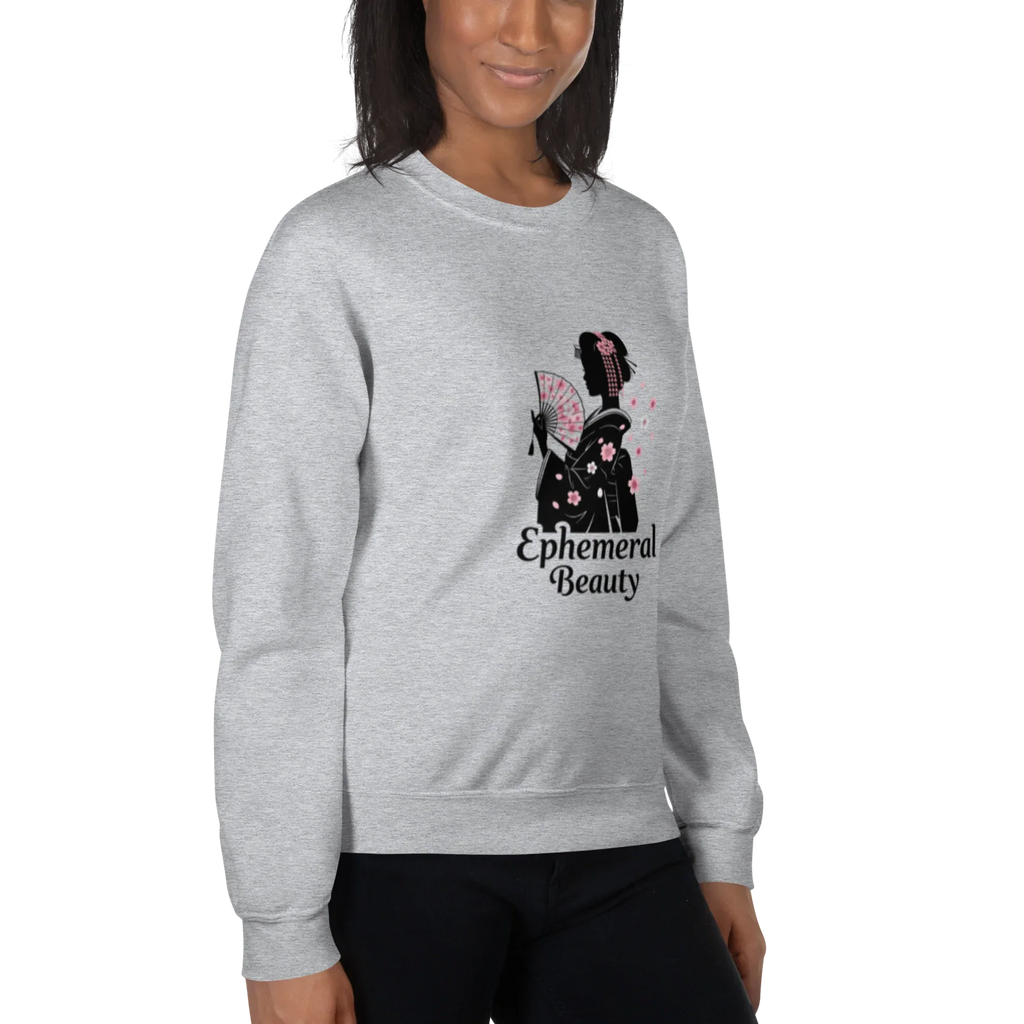 Cherry Blossom Geisha women’s sweatshirt - Light Blue / S - Printoo Shop - 7275371_7860