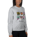 HIPSTER CATS women’s sweatshirt - Red / S - Printoo Shop - 7466621_5442
