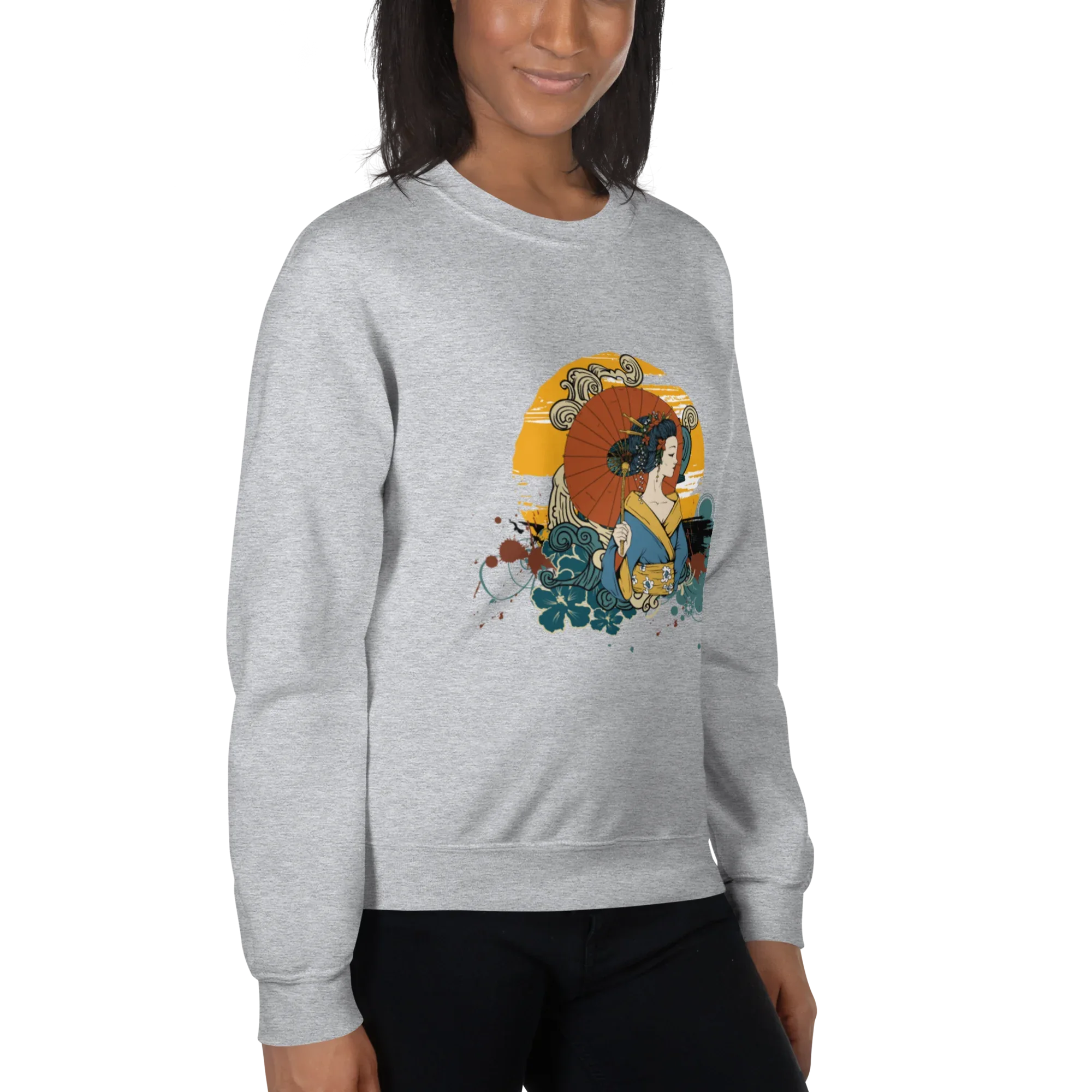 BEAUTY IN BLOOM women’s sweatshirt - Black / S - Printoo Shop - 6160845_5434