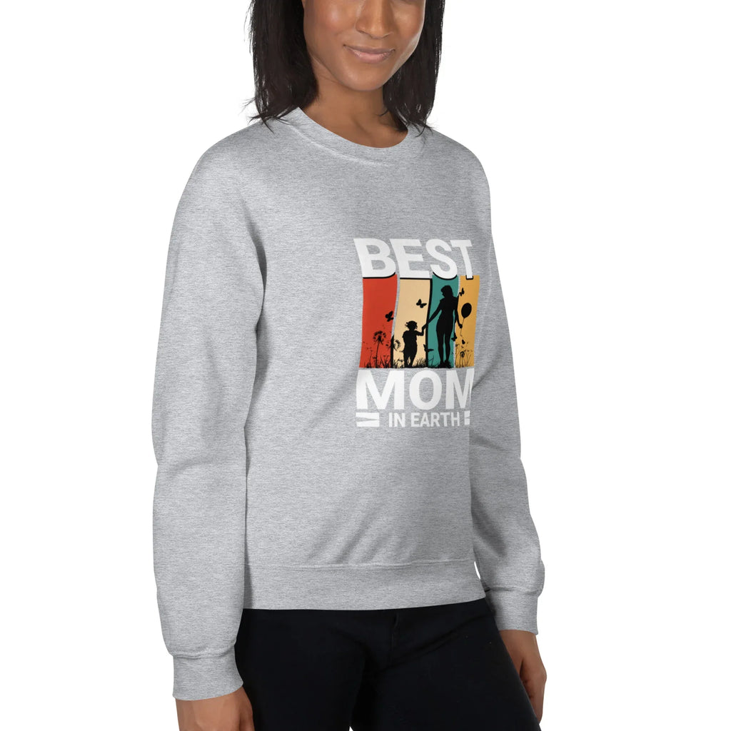 BEST MOM IN EARTH women’s sweatshirt - Red / S - Printoo Shop - 2027381_5442
