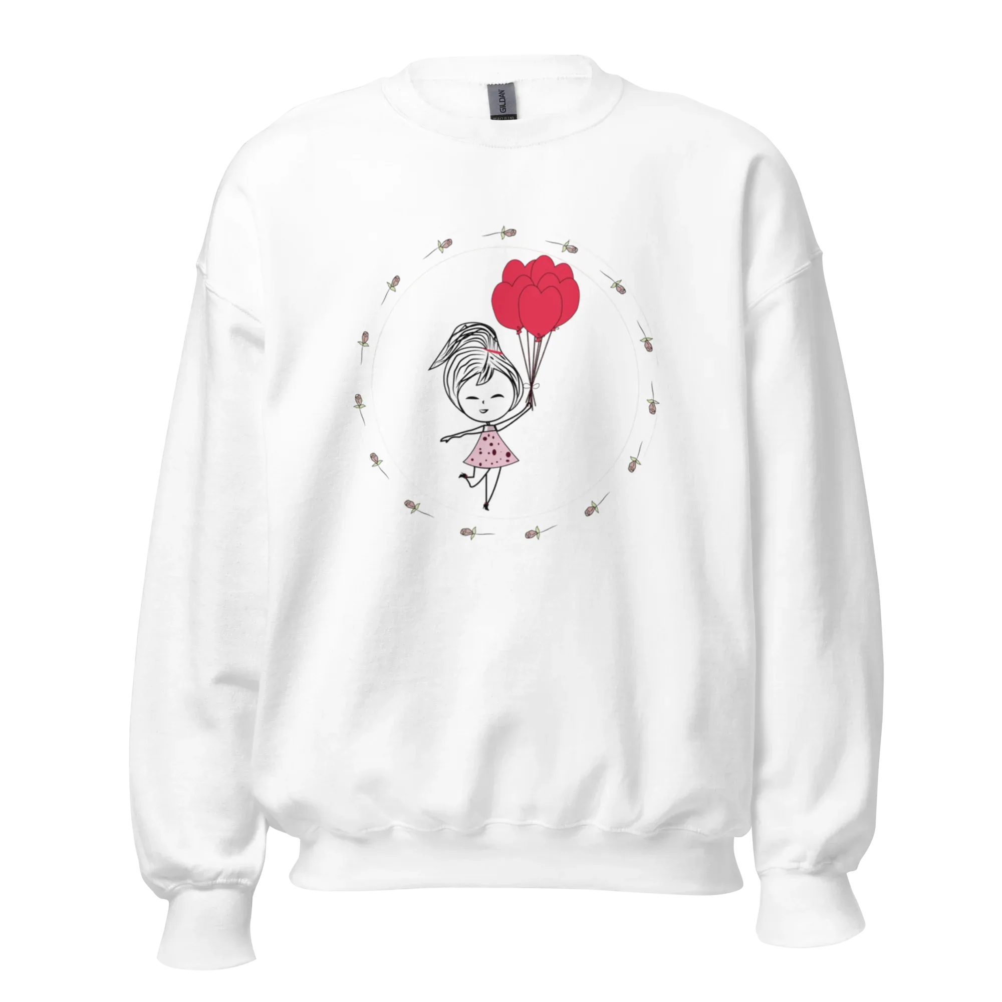 HEART BALLOONS women’s sweatshirt - Carolina Blue / S - Printoo Shop - 8002349_20594