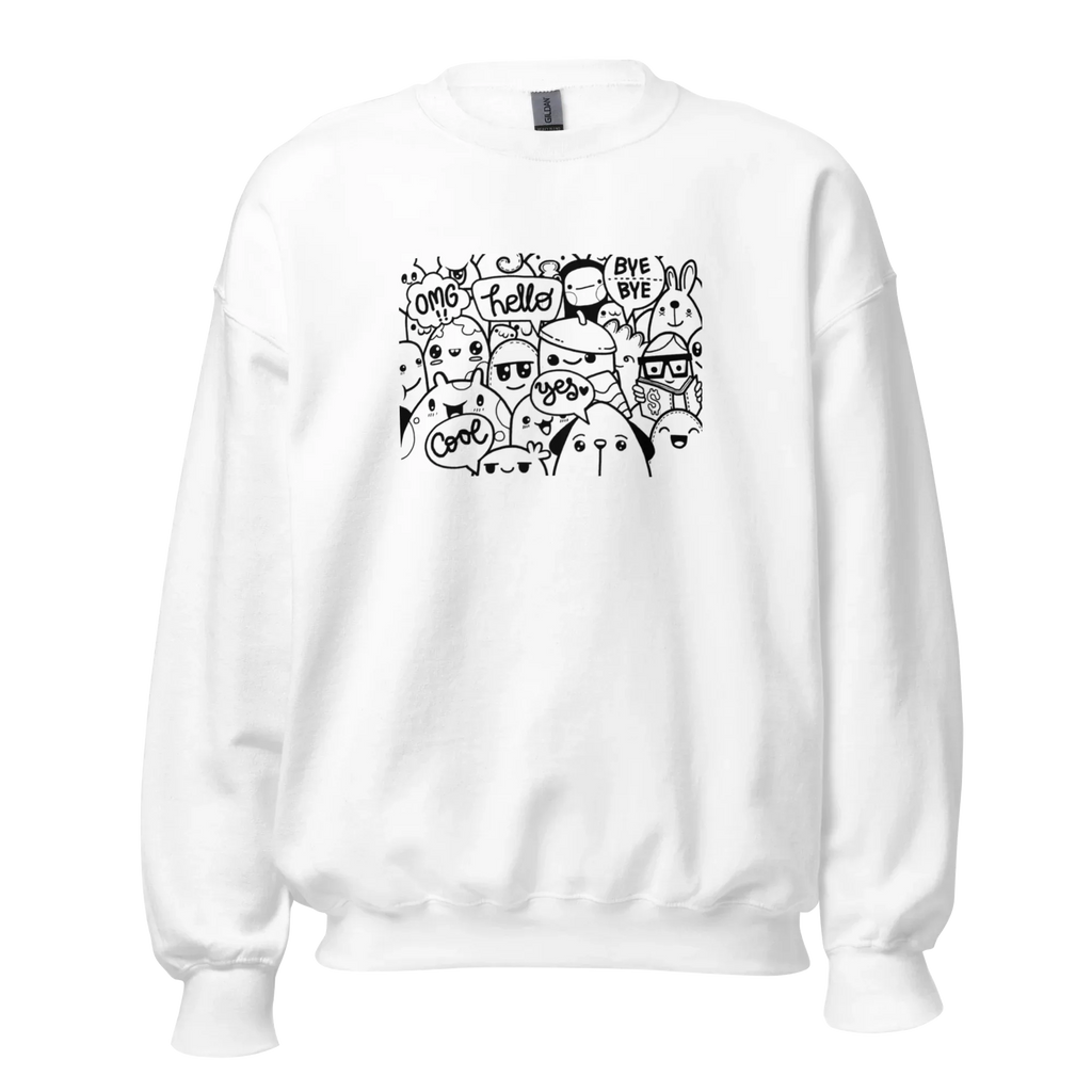 DOODLE VIBES women’s sweatshirt - Red / S - Printoo Shop - 4139913_5442