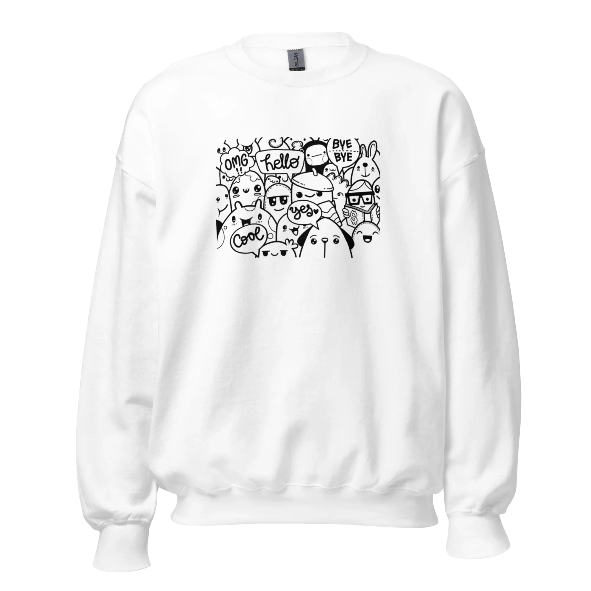 DOODLE VIBES women’s sweatshirt - Red / S - Printoo Shop - 4139913_5442
