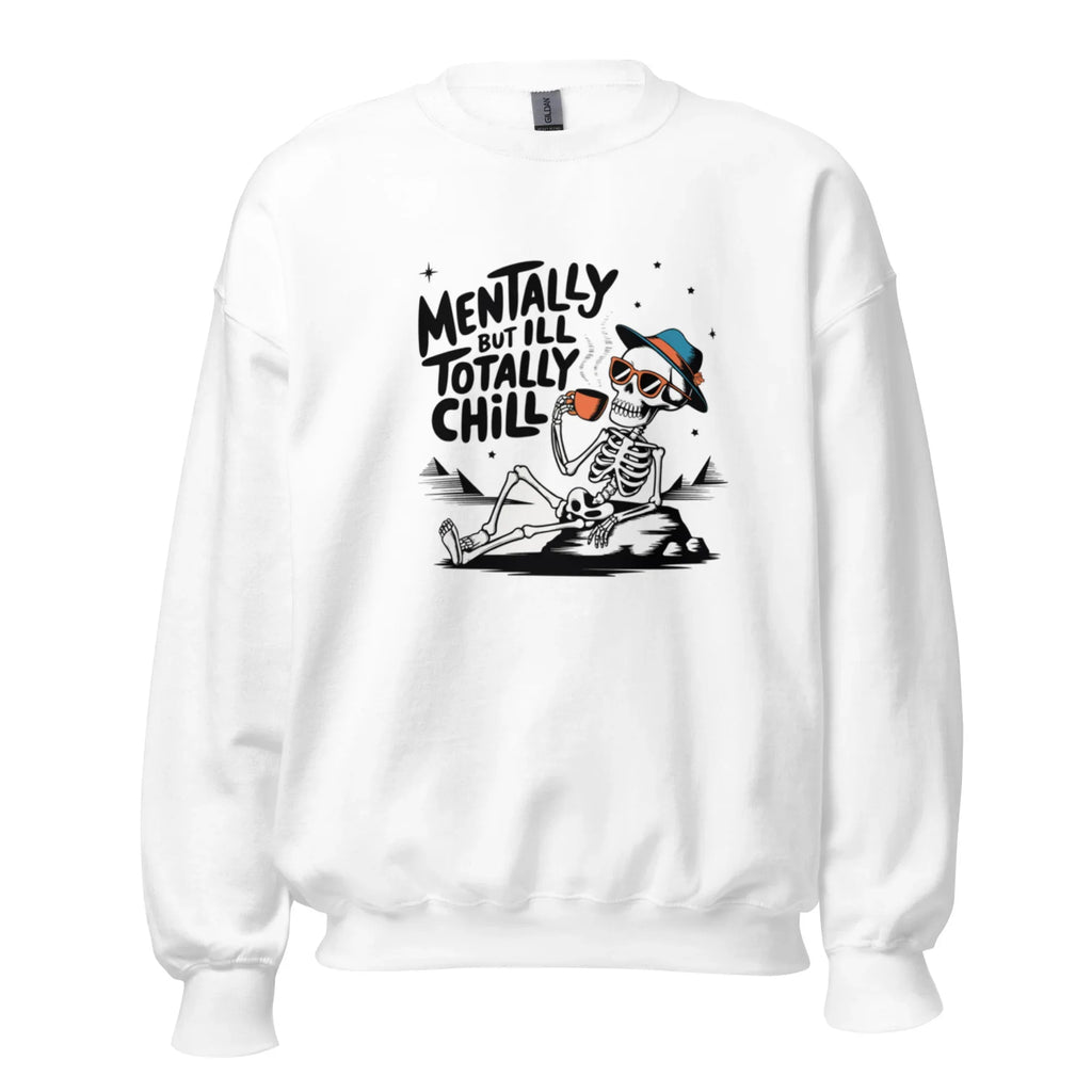 TOTALLY CHILL SKELETON women’s sweatshirt - Red / S - Printoo Shop - 8250383_5442