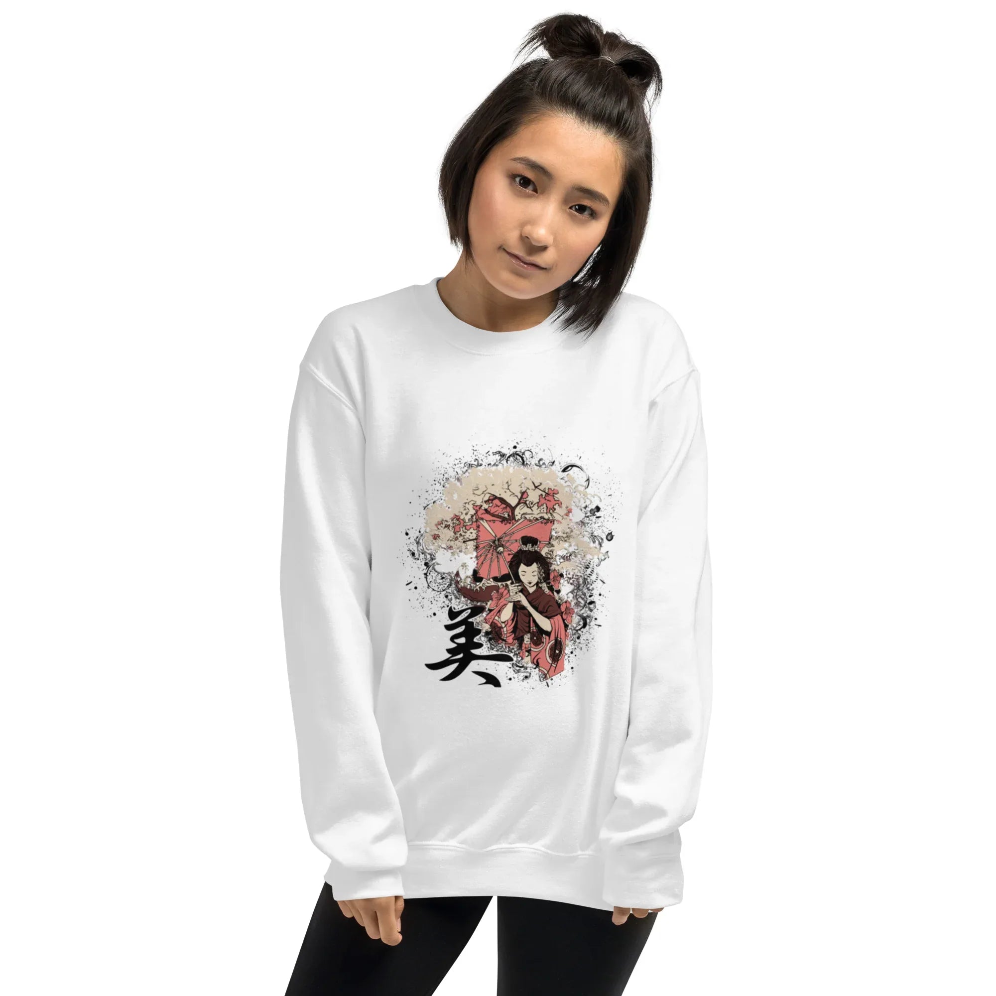 JAPANESE BEAUTY women’s sweatshirt - Red / S - Printoo Shop - 2148035_5442