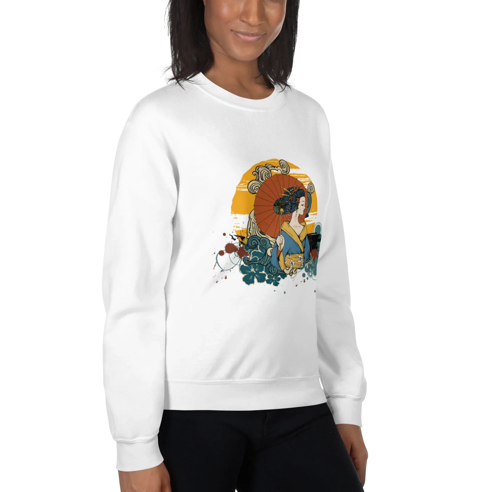 BEAUTY IN BLOOM women’s sweatshirt - Black / S - Printoo Shop - 6160845_5434