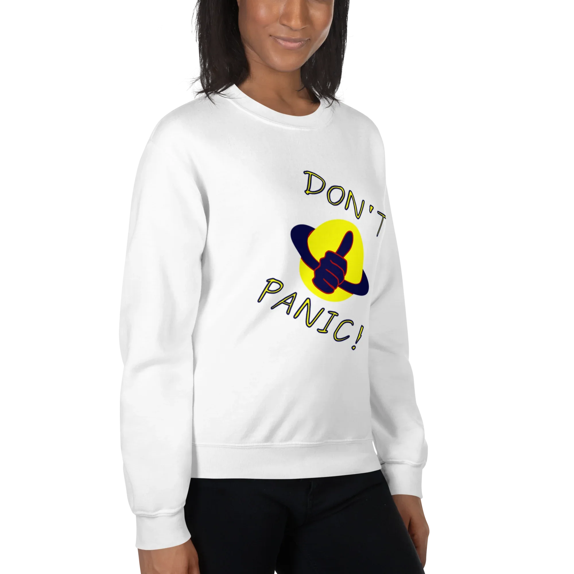 DON’T PANIC! women’s sweatshirt - Red / S - Printoo Shop - 8877909_5442