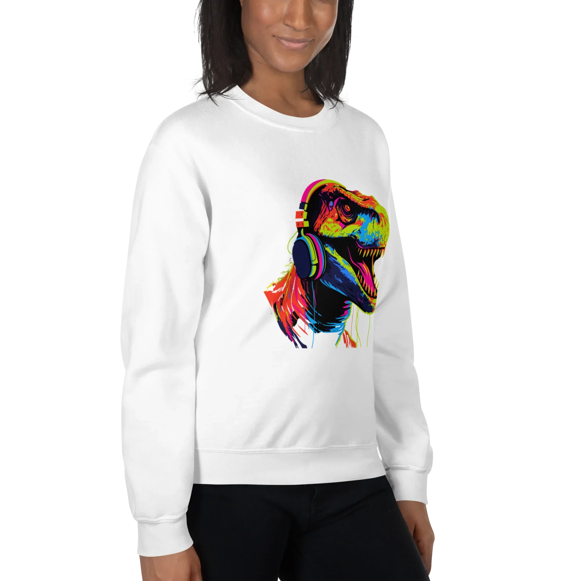 NEON REX women’s sweatshirt - Red / S - Printoo Shop - 5554406_5442