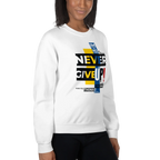 NEVER GIVE UP women’s sweatshirt - Sand / S - Printoo Shop - 5061087_16876