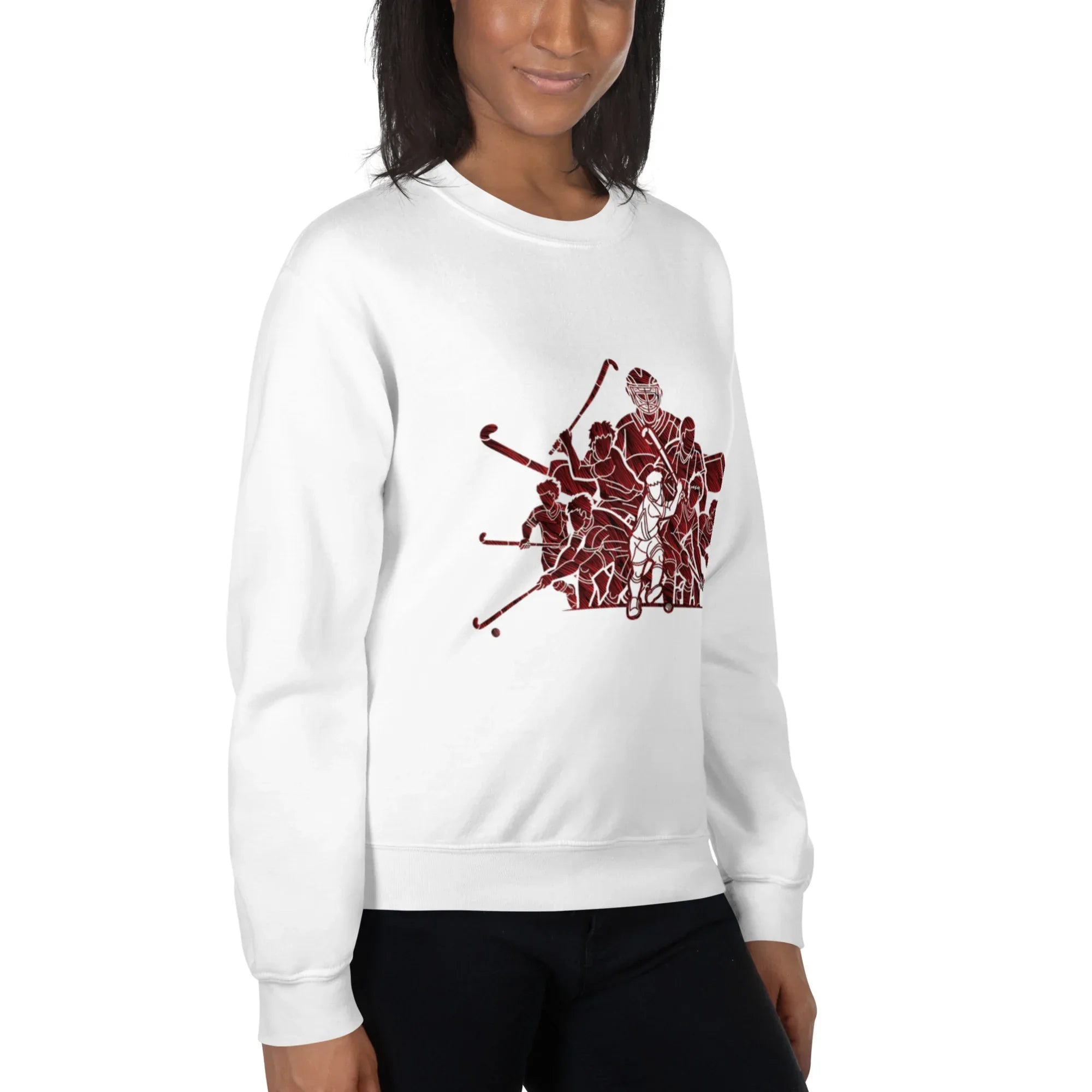 HOCKEY TEAM SPIRIT women’s sweatshirt - Red / S - Printoo Shop - 1507509_5442