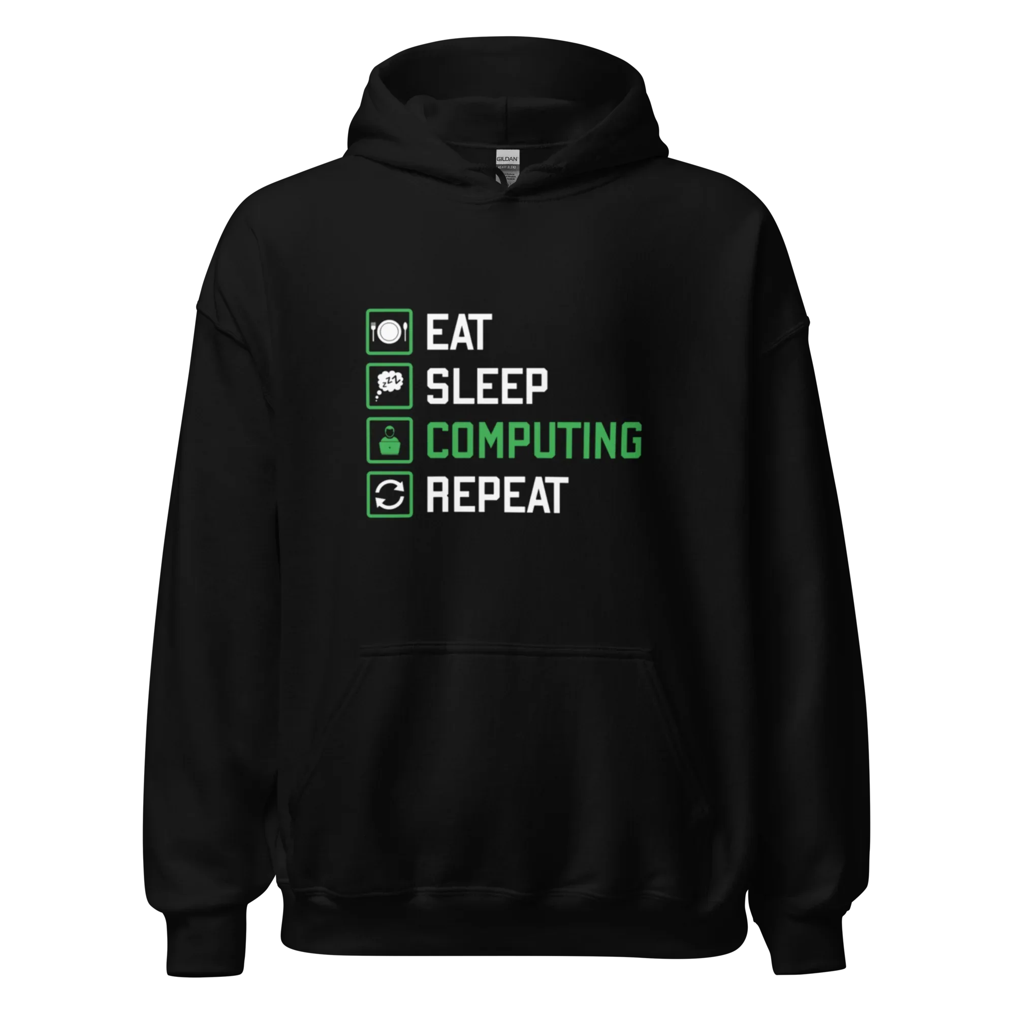 COMPUTING men’s hoodie - Black / S - Printoo Shop - 1408949_5530