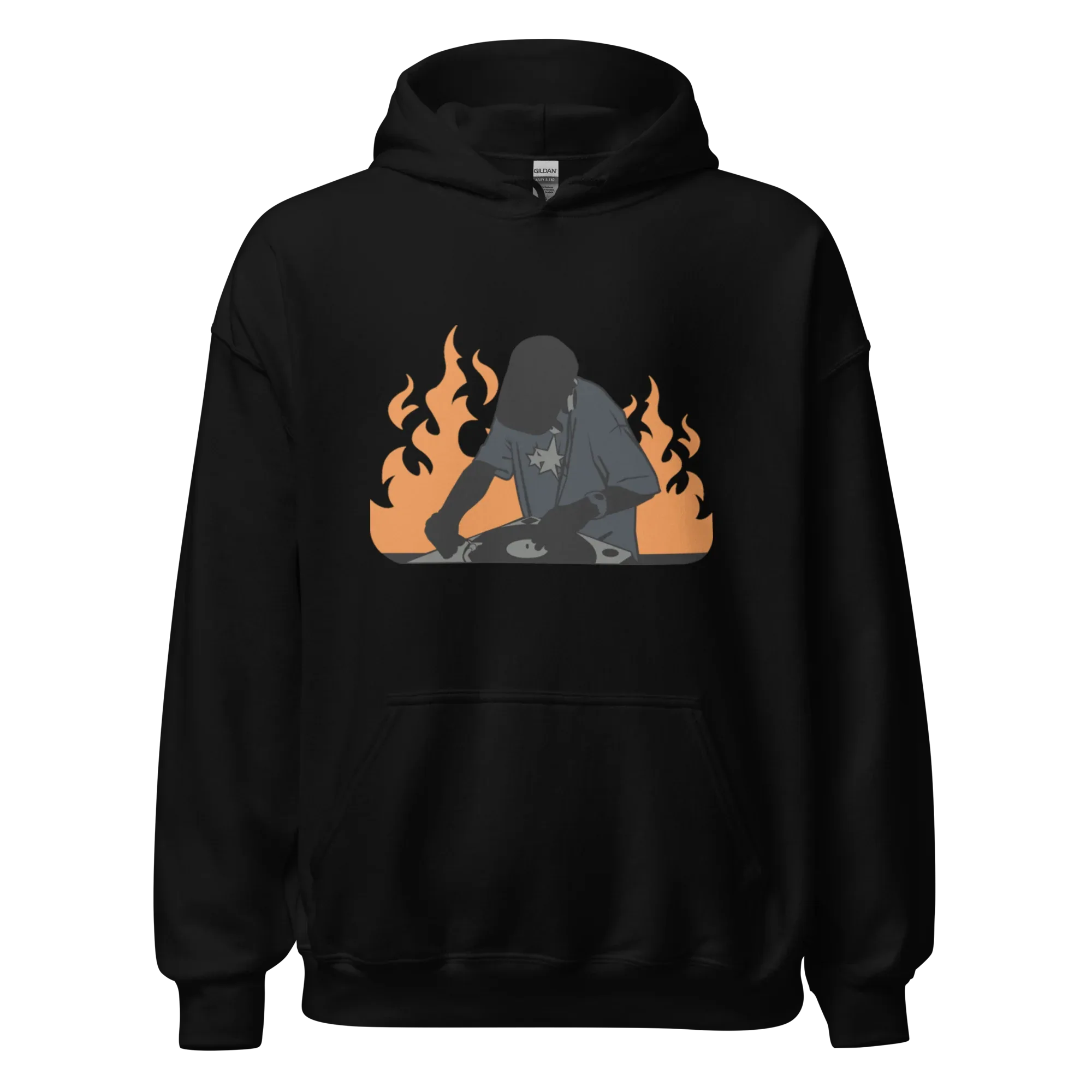 FLAME SET men’s hoodie - Black / S - Printoo Shop - 6567150_5530