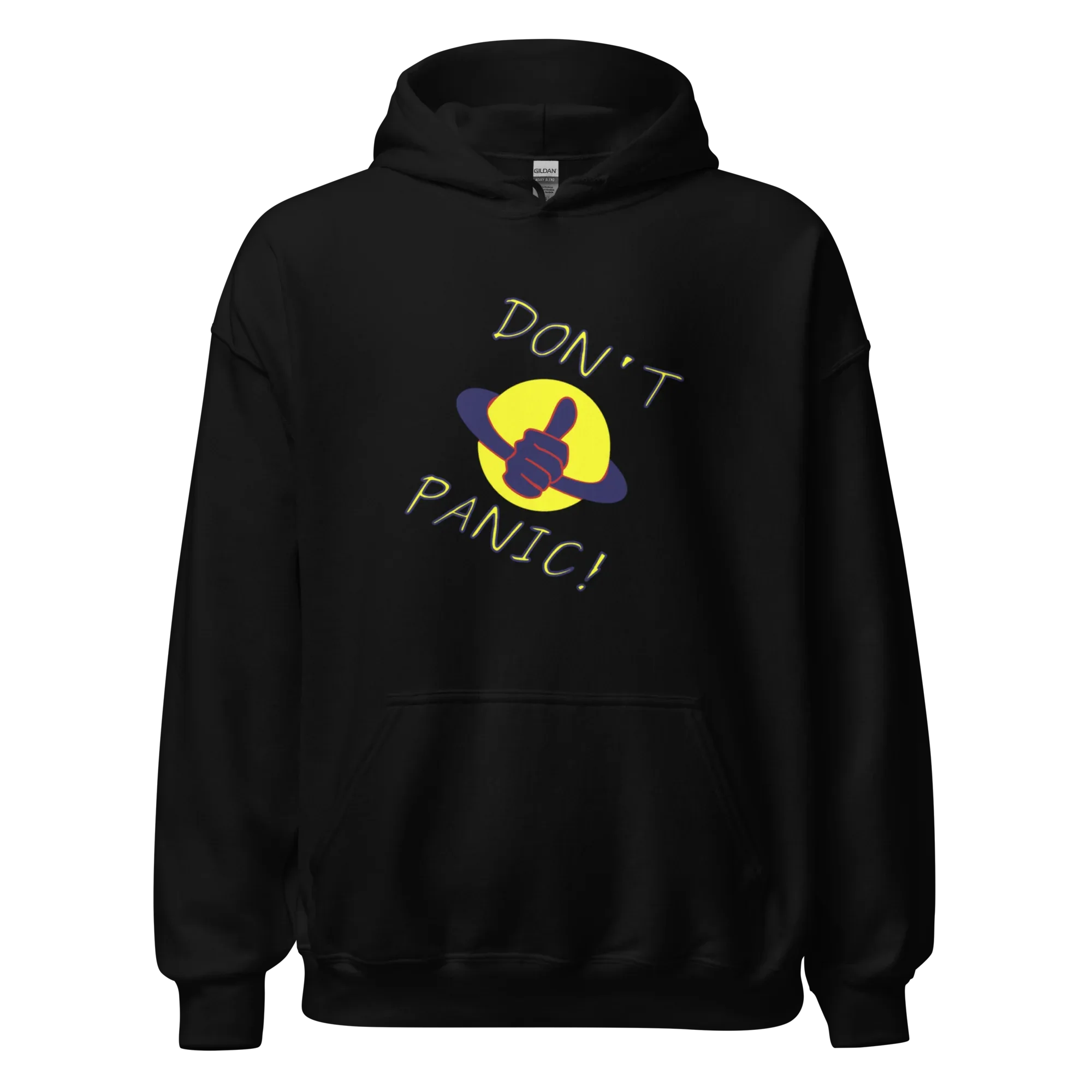 DON’T PANIC! men’s hoodie - Black / S - Printoo Shop - 5624824_5530