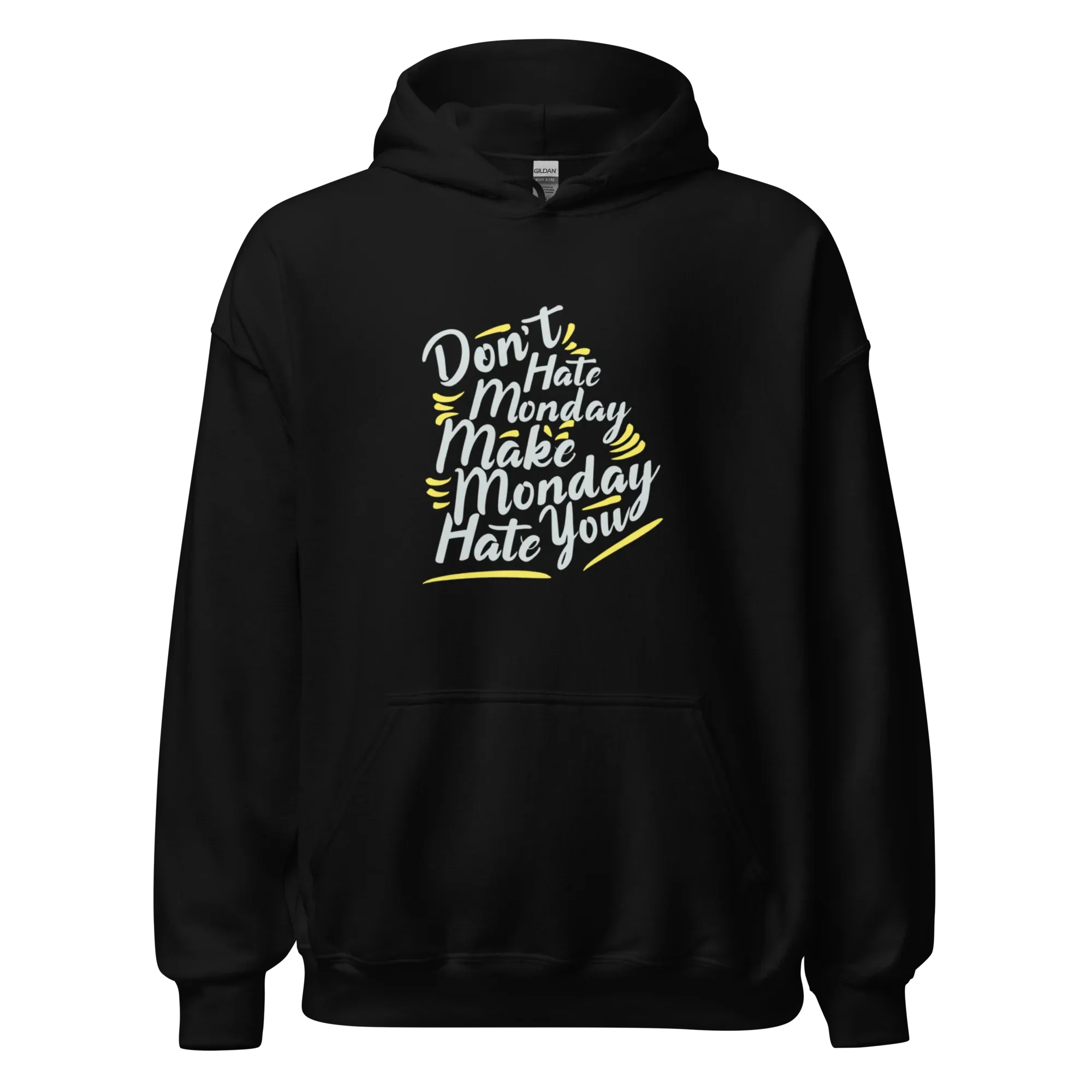 MONDAY WARRIOR men’s hoodie - Black / S - Printoo Shop - 9952326_5530