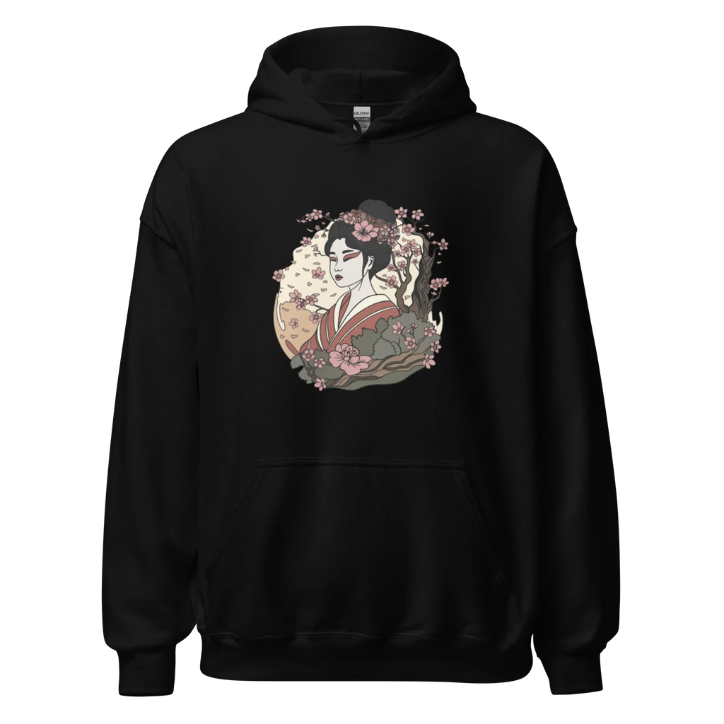 ELEGANT GEISHA ART women’s hoodie - Black / S - Printoo Shop - 4640644_5530