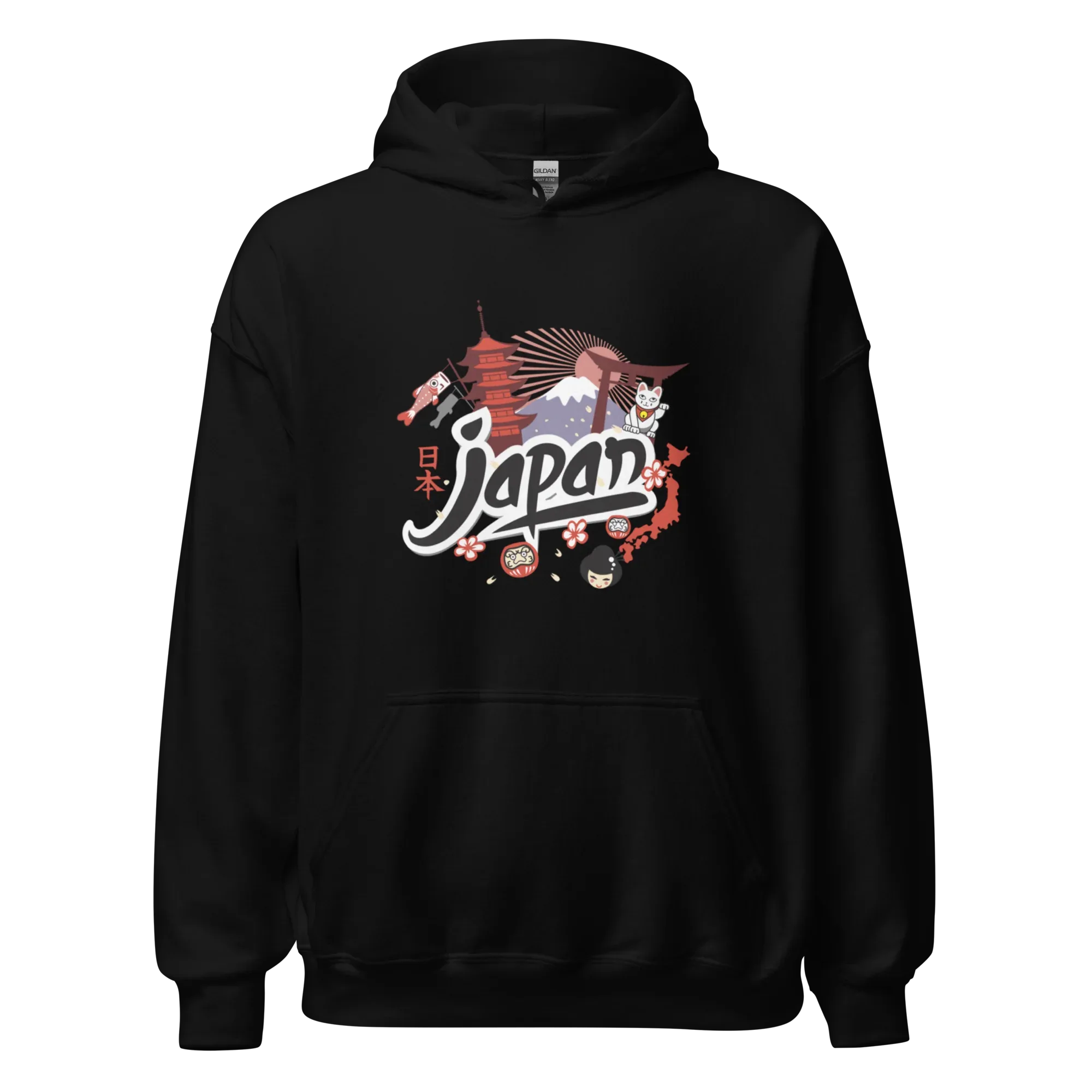 JAPAN HERITAGE ART men’s hoodie - Black / S - Printoo Shop - 5082761_5530