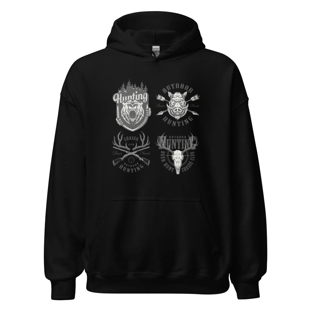 WILDERNESS HUNTRESS ADVENTURE men’s hoodie - Black / S - Printoo Shop - 9534905_5530