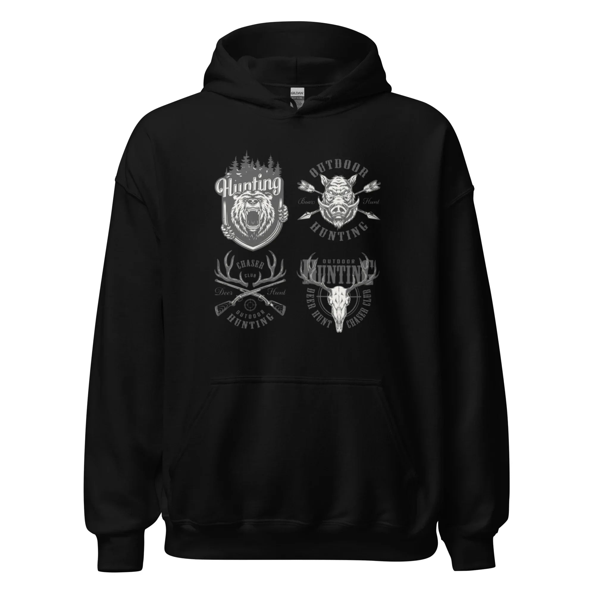 WILDERNESS HUNTRESS ADVENTURE men’s hoodie - Black / S - Printoo Shop - 9534905_5530